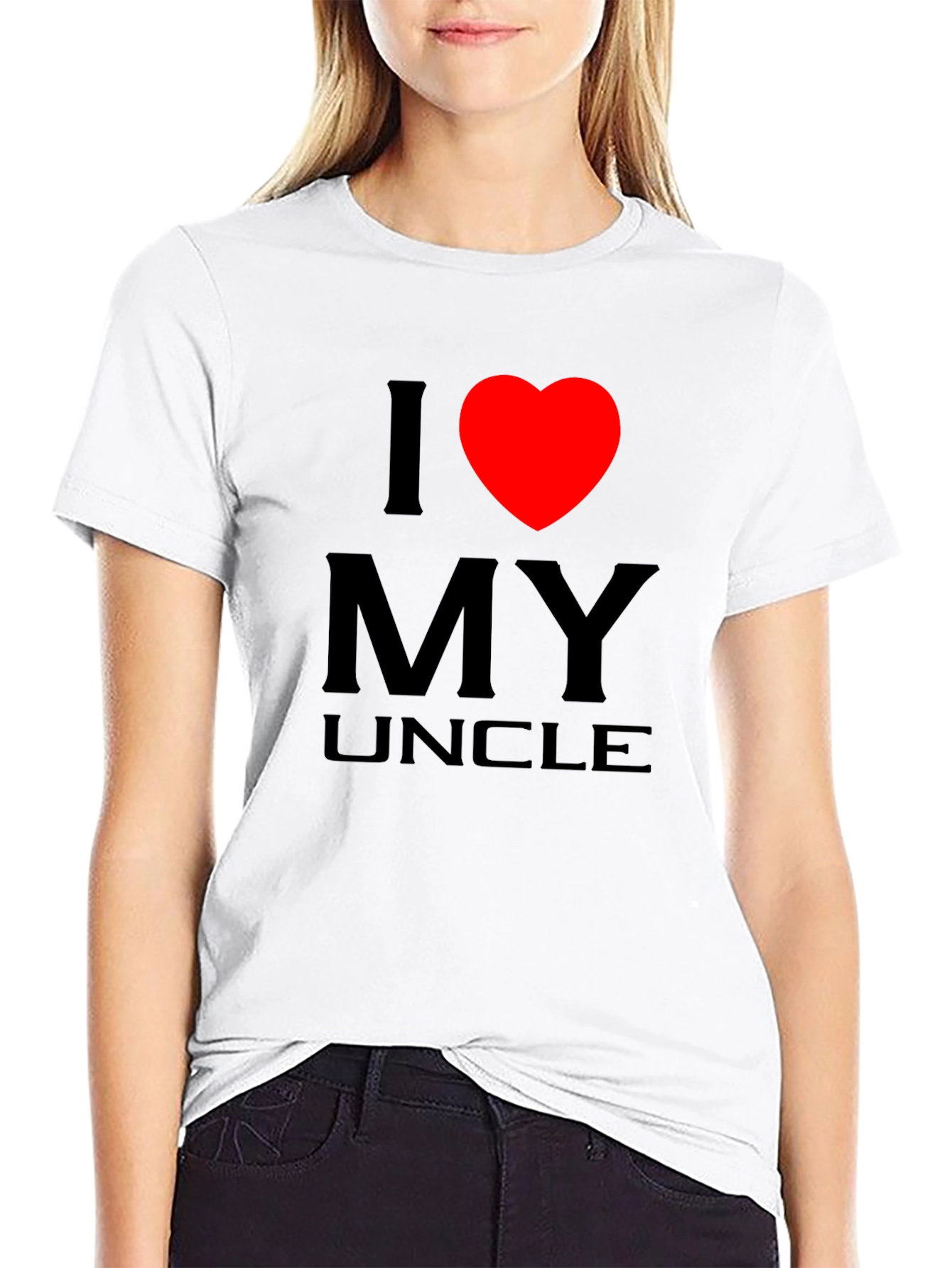 Black I Love My Uncle T-Shirt - Black Cotton Tee view 9