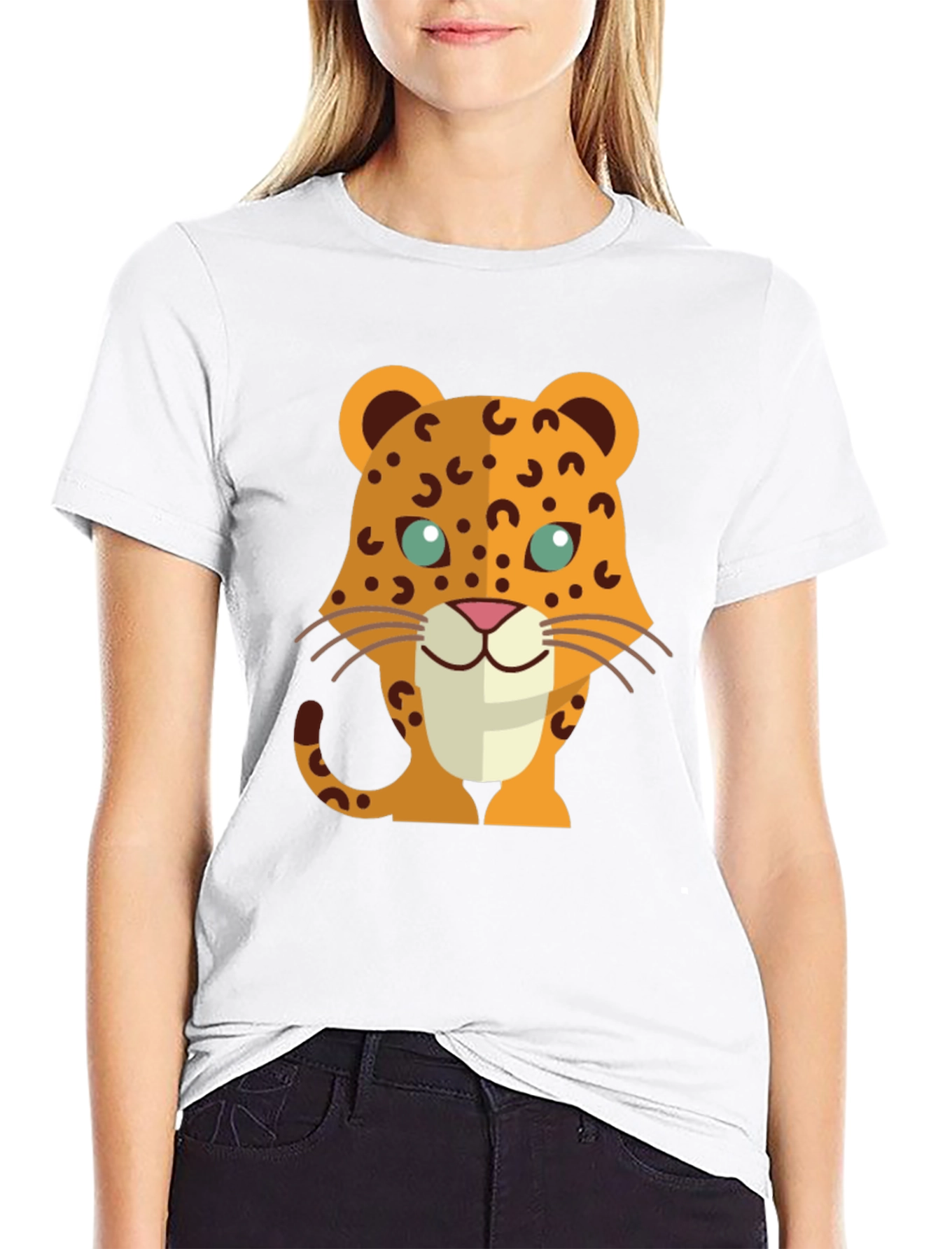 Black Leopard Graphic T-Shirt - Trendy Cartoon Design view 9