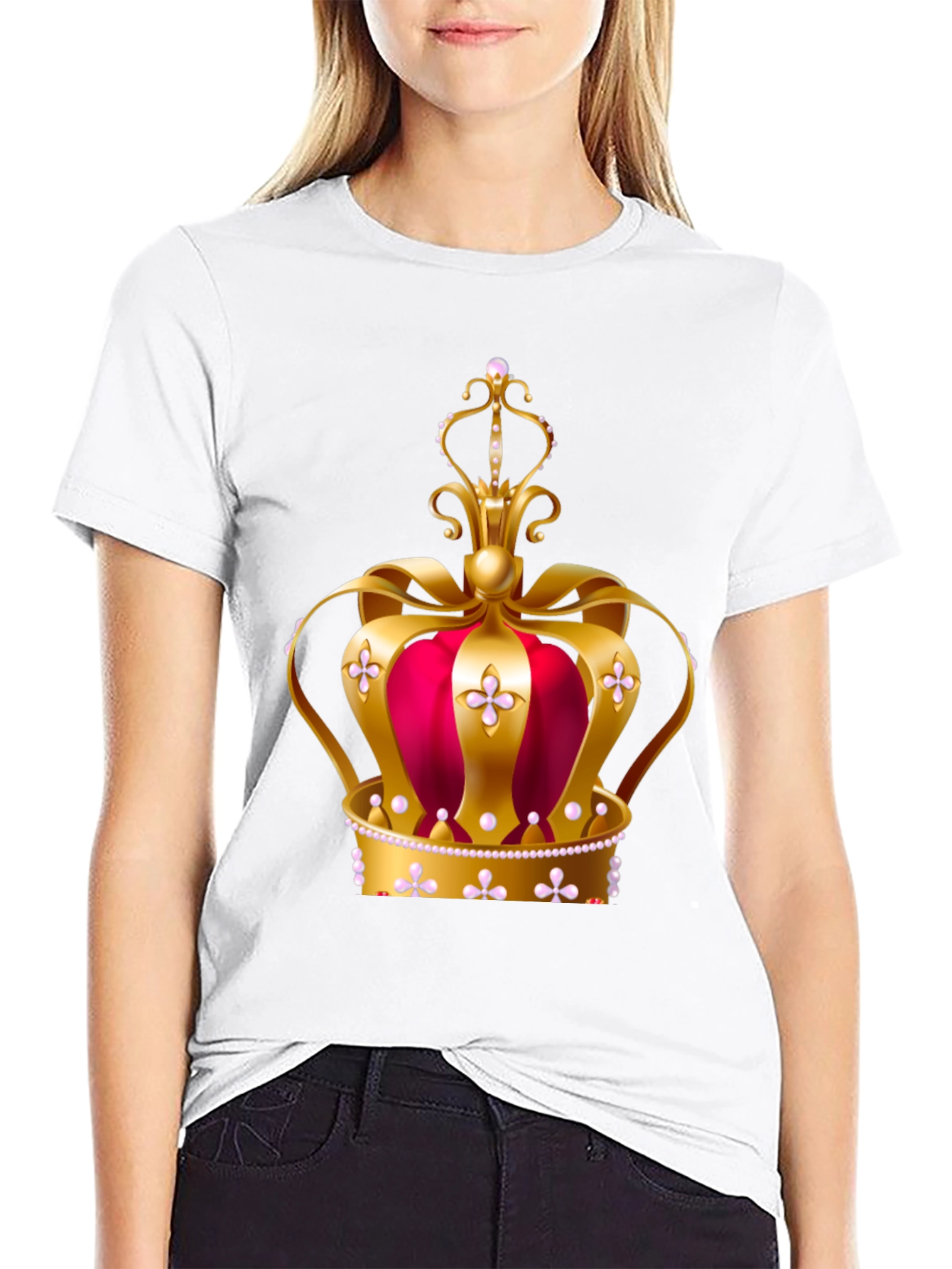 Black Regal Crown Graphic Tee - King or Queen T-Shirt view 9
