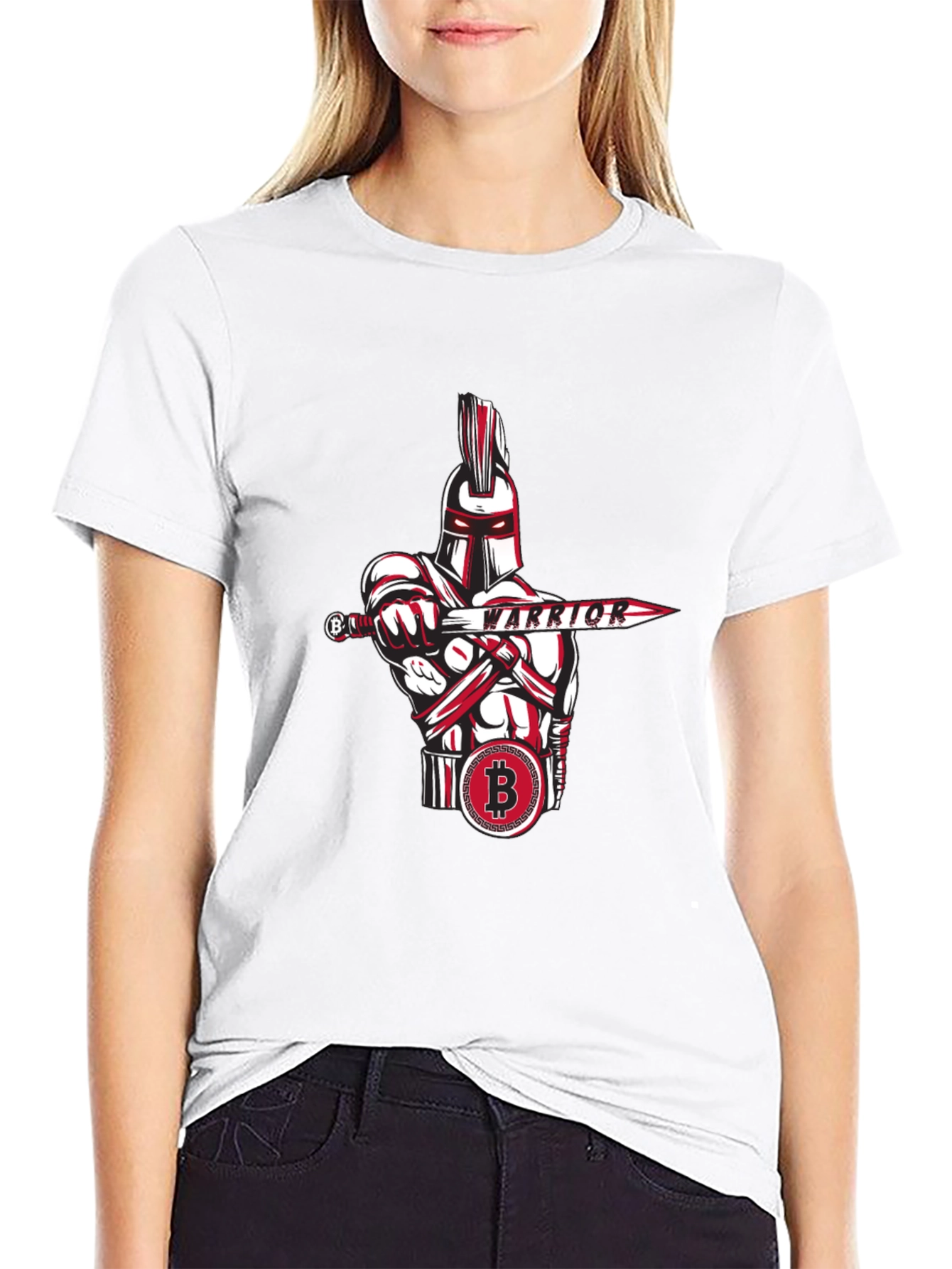 Black Bitcoin Warrior Graphic Tee - Crypto Enthusiast Apparel view 9