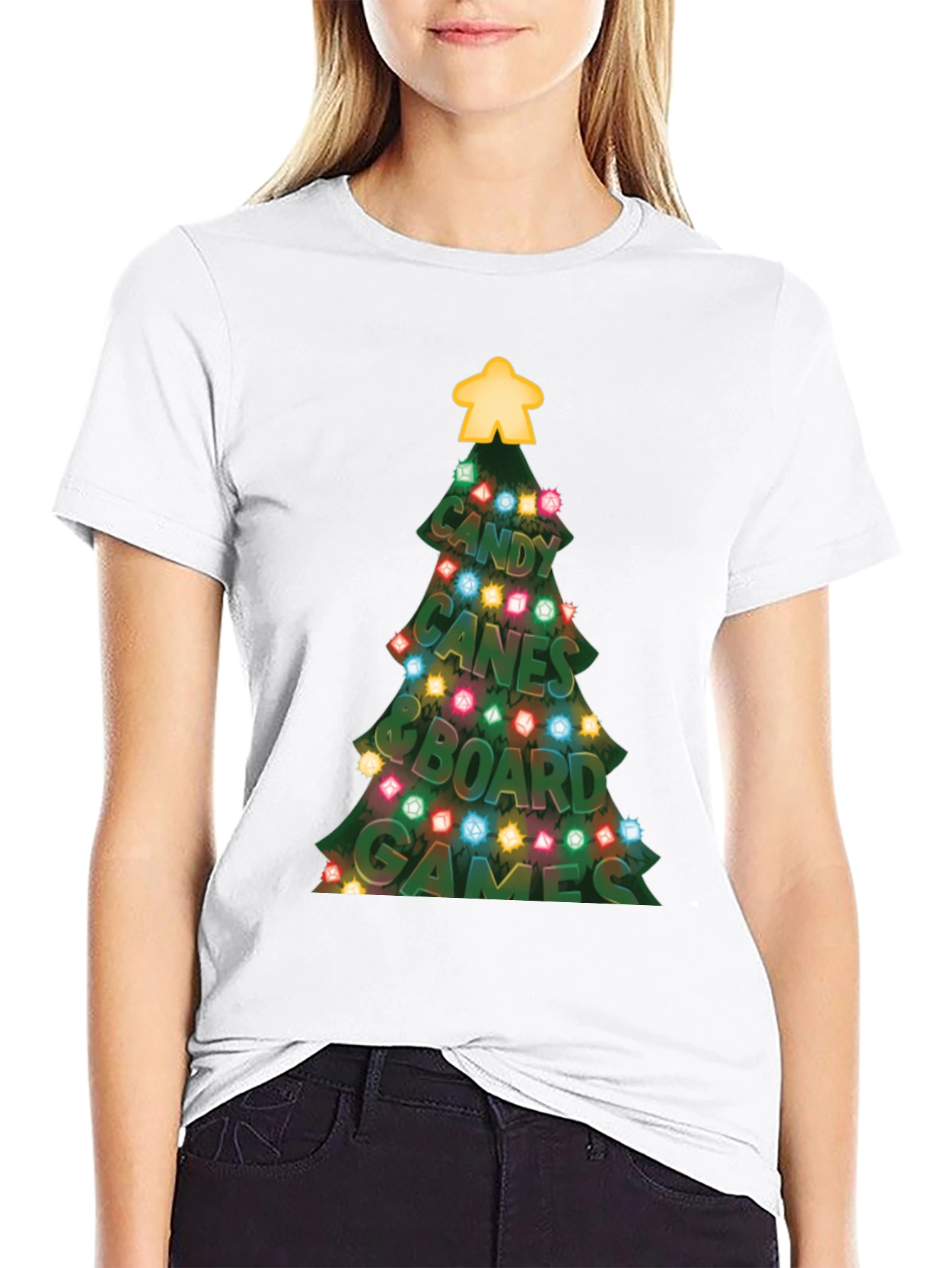 Black Festive Board Game Christmas T-Shirt view 9