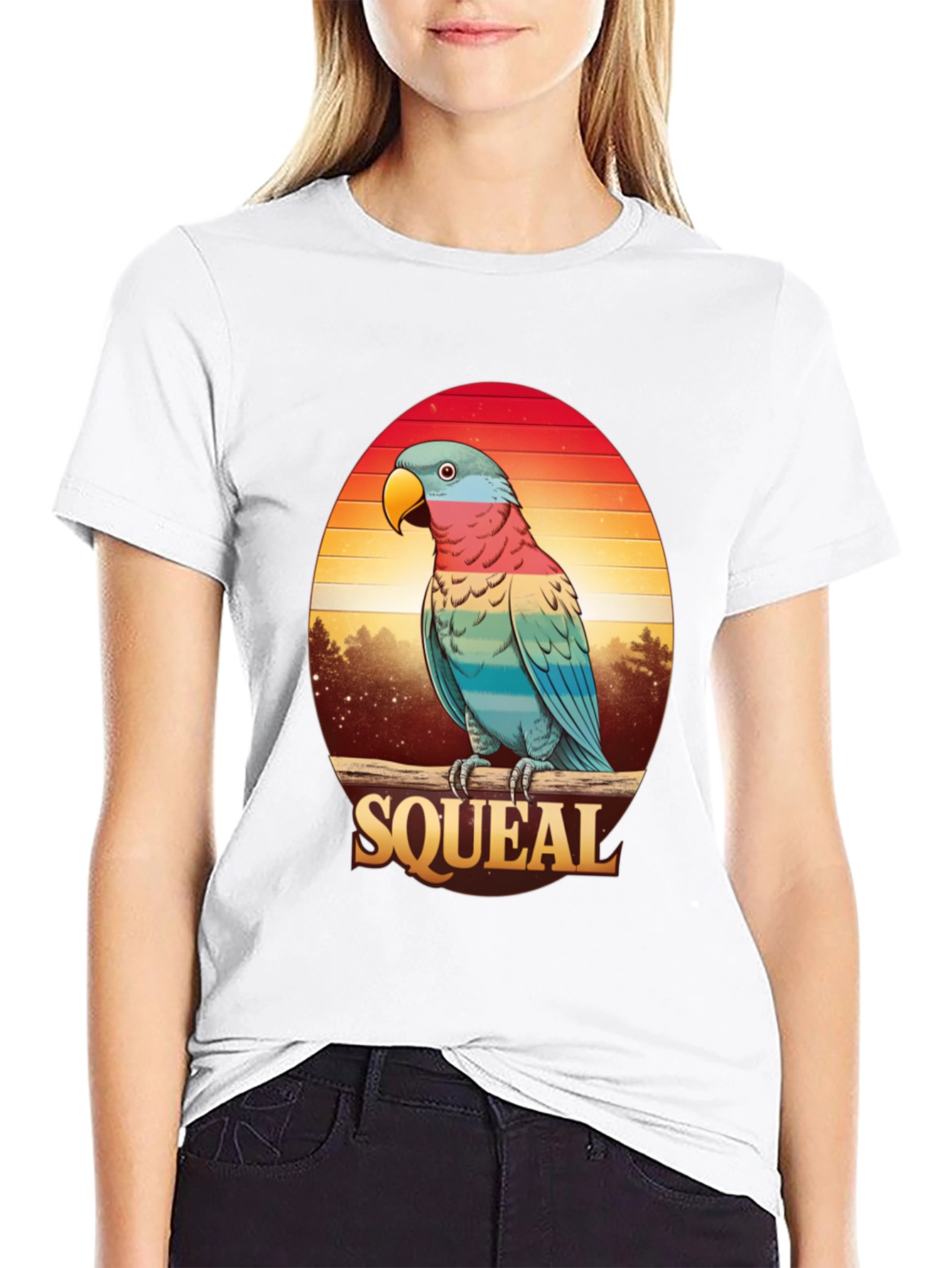 Retro Parrot Graphic Tee - Squeal Design - 9