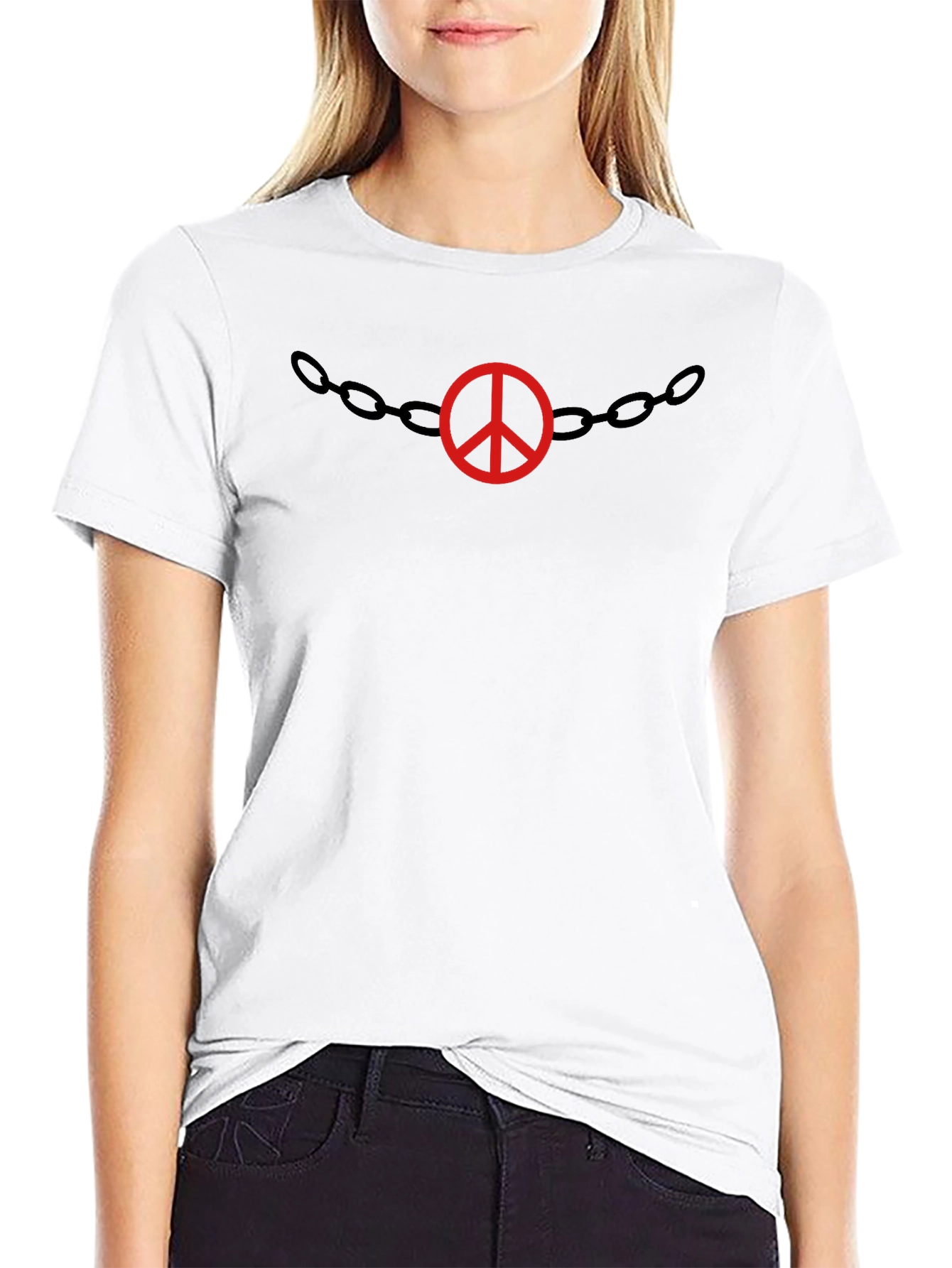 Black Peace Chain Graphic T-Shirt view 9