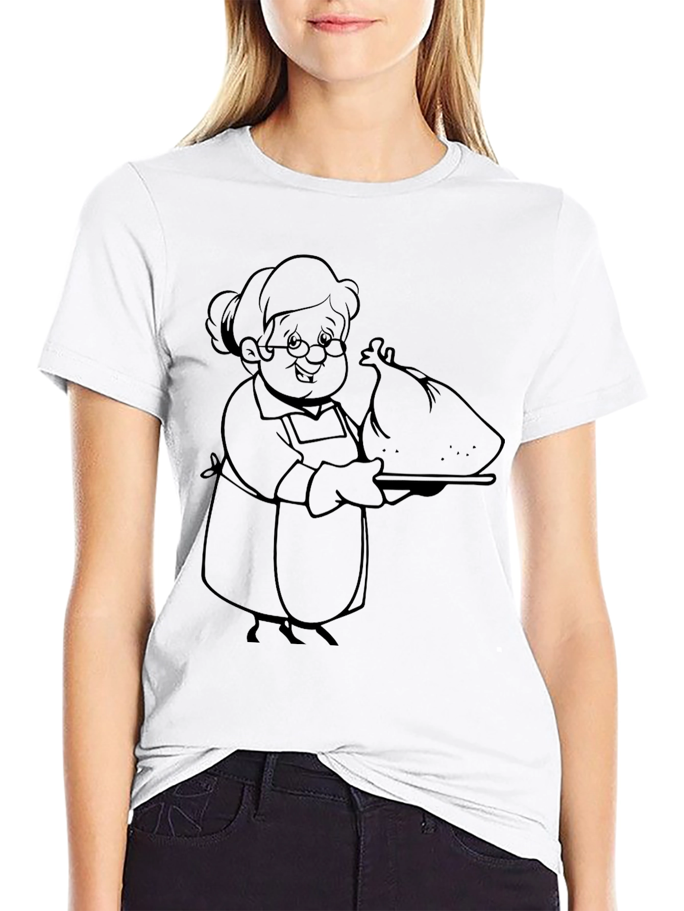 Black Grandma Serving Turkey Graphic T-Shirt view 9