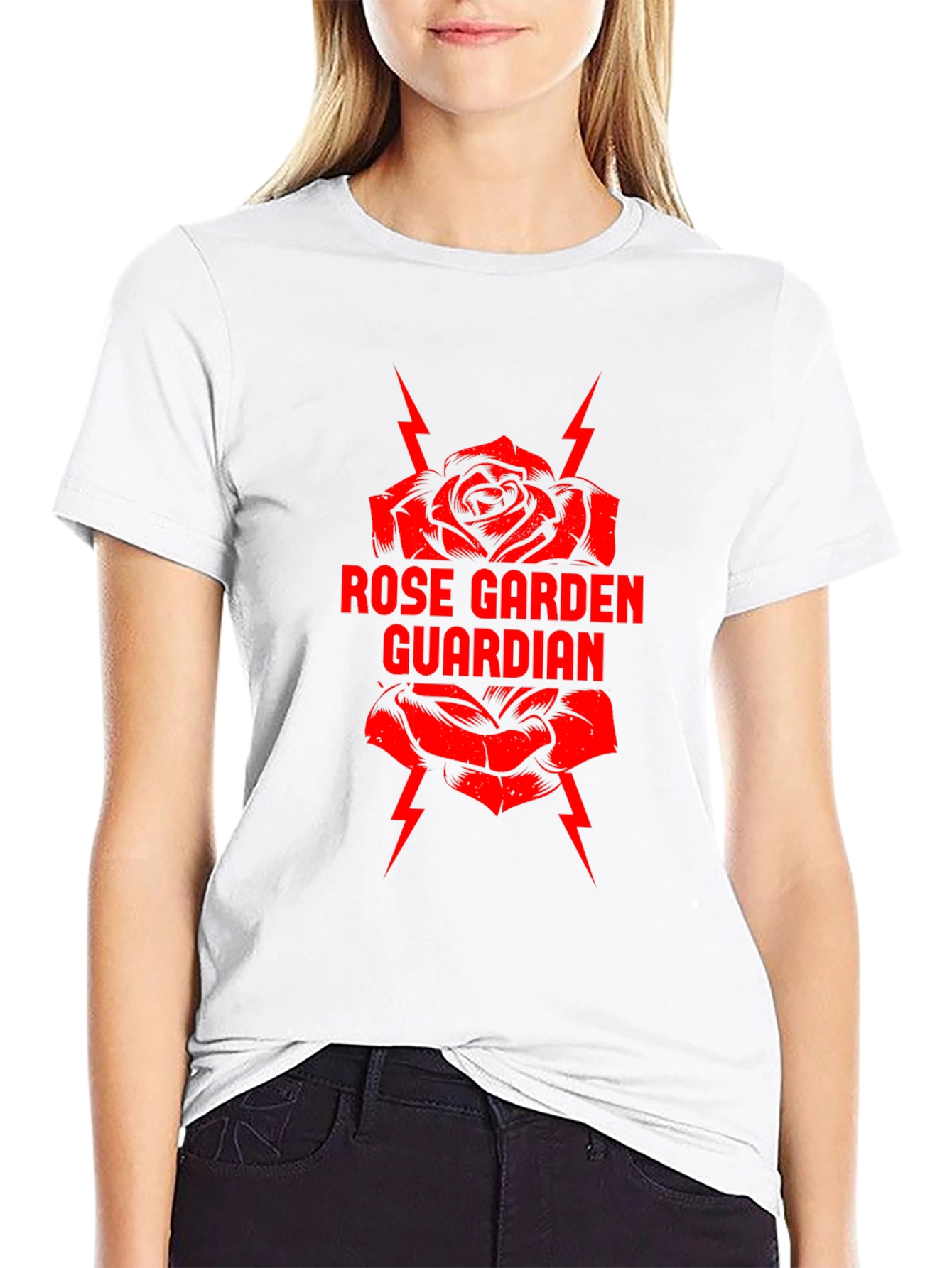 Black Rose Garden Guardian T-Shirt - Black Graphic Tee view 9