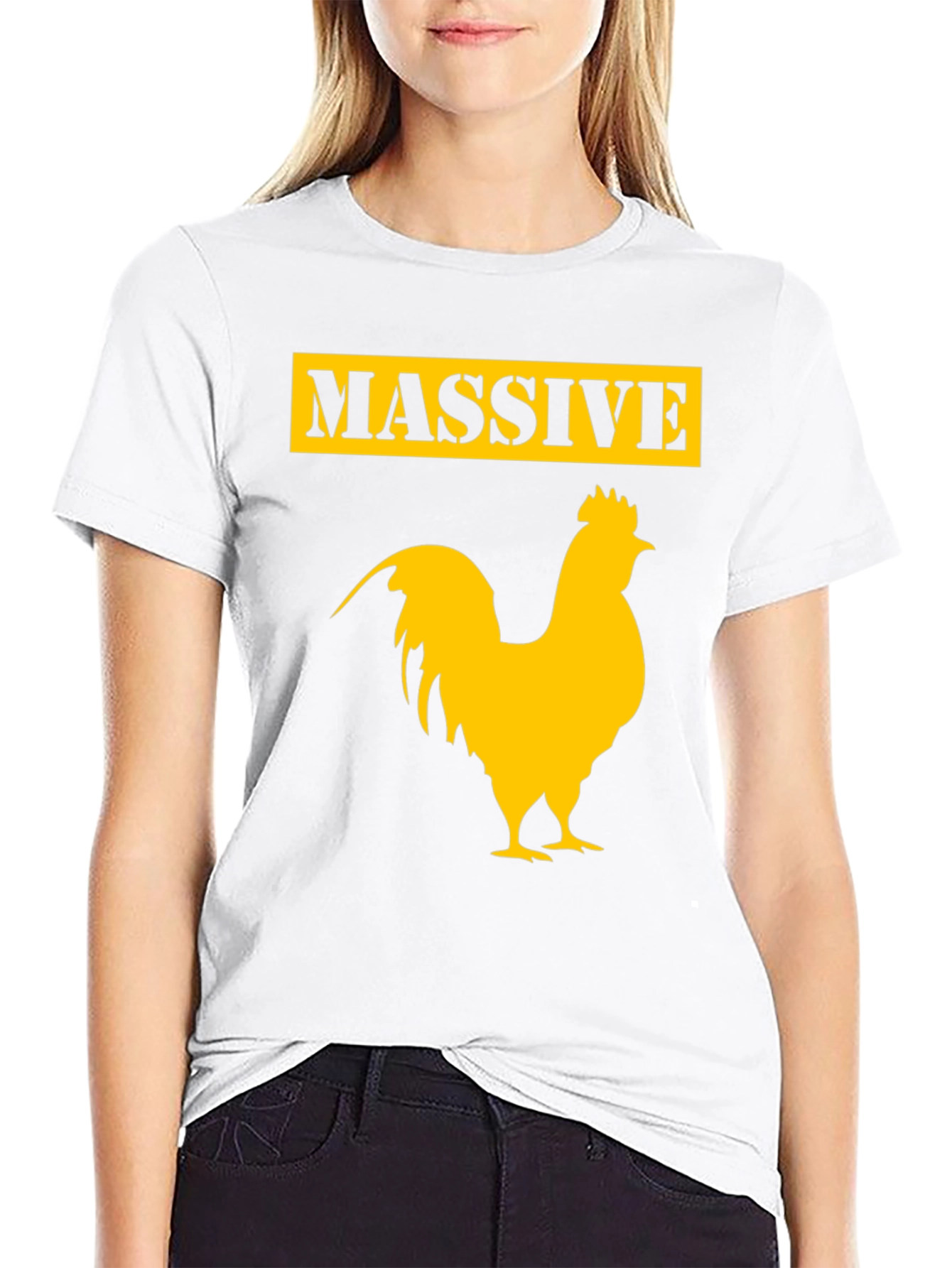 Black Massive Rooster Graphic Tee - Funny Chicken T-Shirt view 9