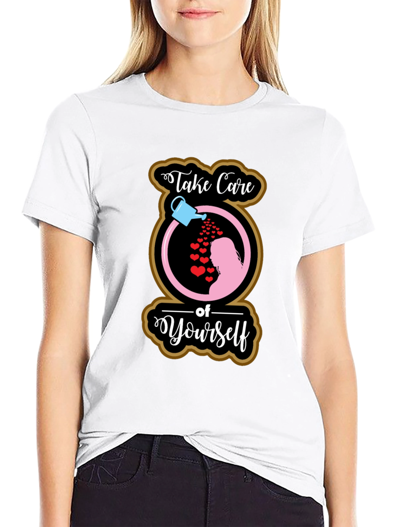 Black Take Care of Yourself Graphic Tee view 9