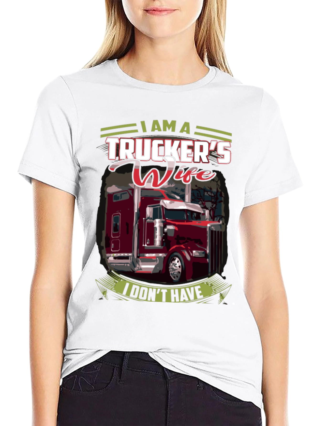 Black Trucker's Wife Graphic T-Shirt view 9