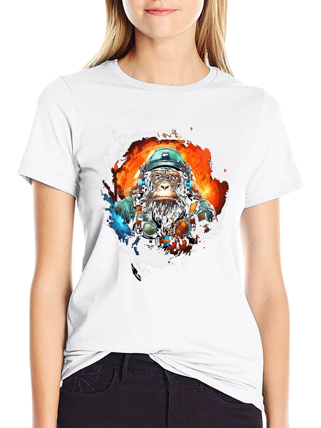 Black Ape Astronaut Graphic T-Shirt - Black Cotton Blend view 9