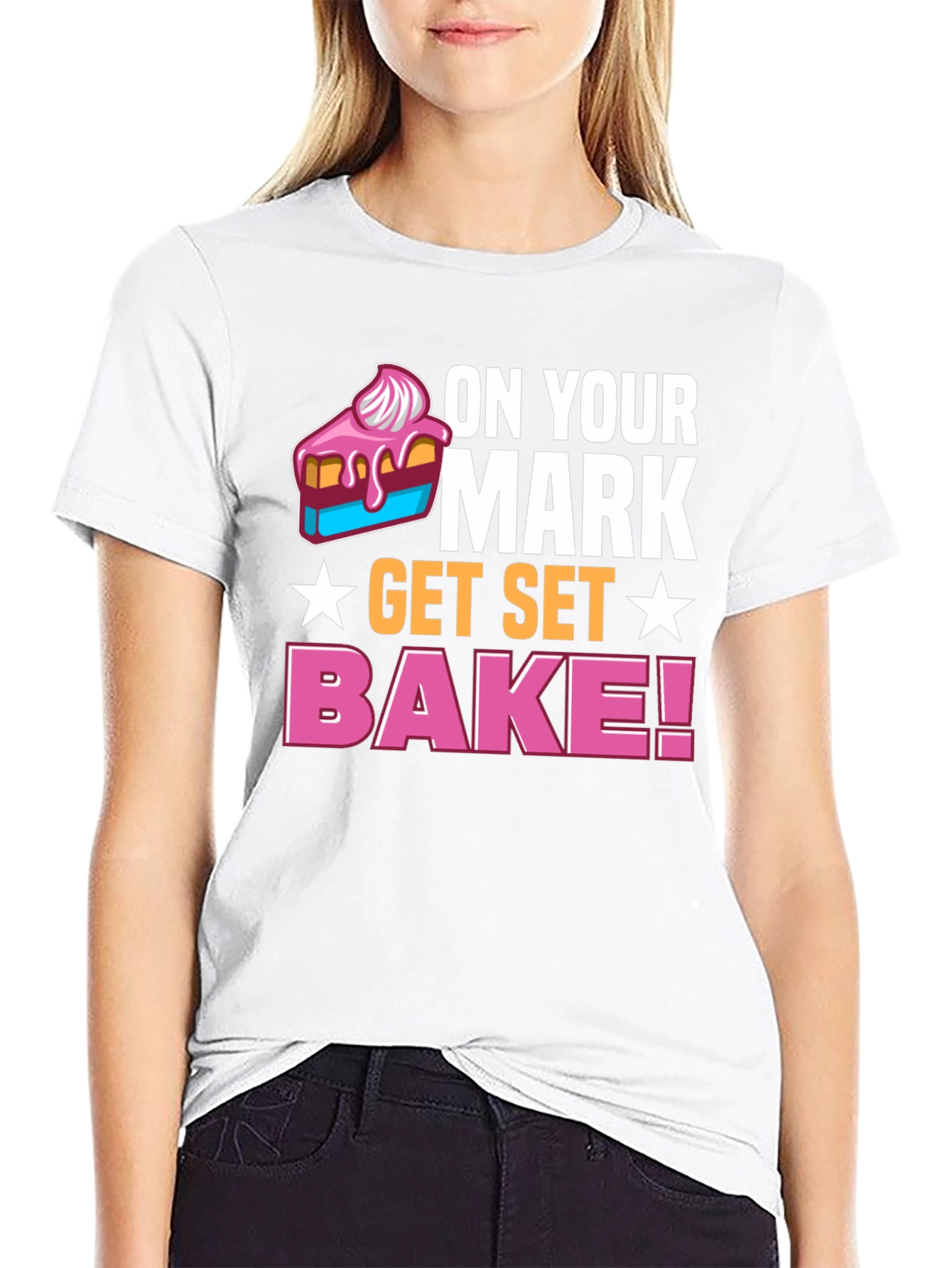 Black On Your Mark Get Set Bake! T-Shirt view 9