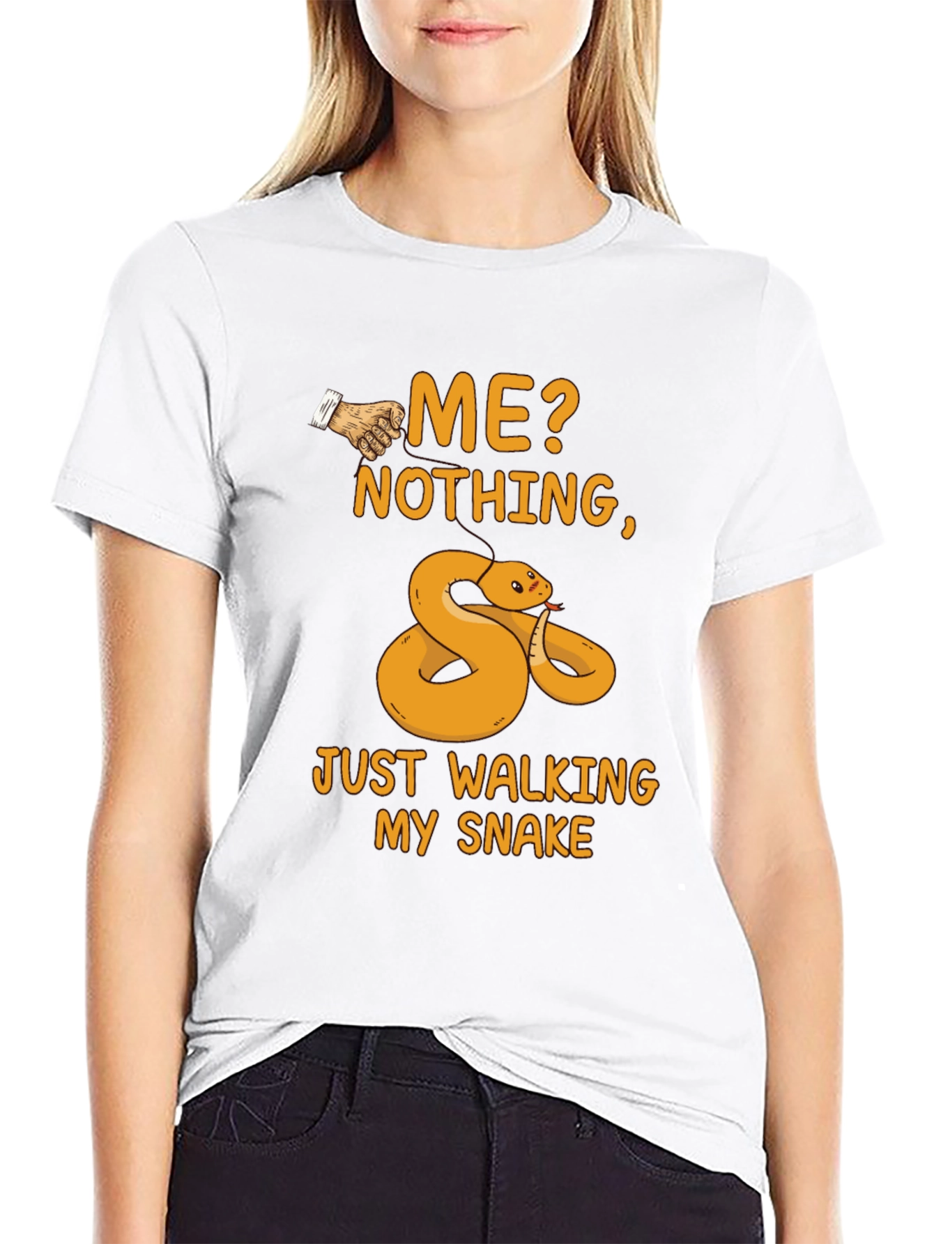 Black Walking My Snake Graphic Tee view 9