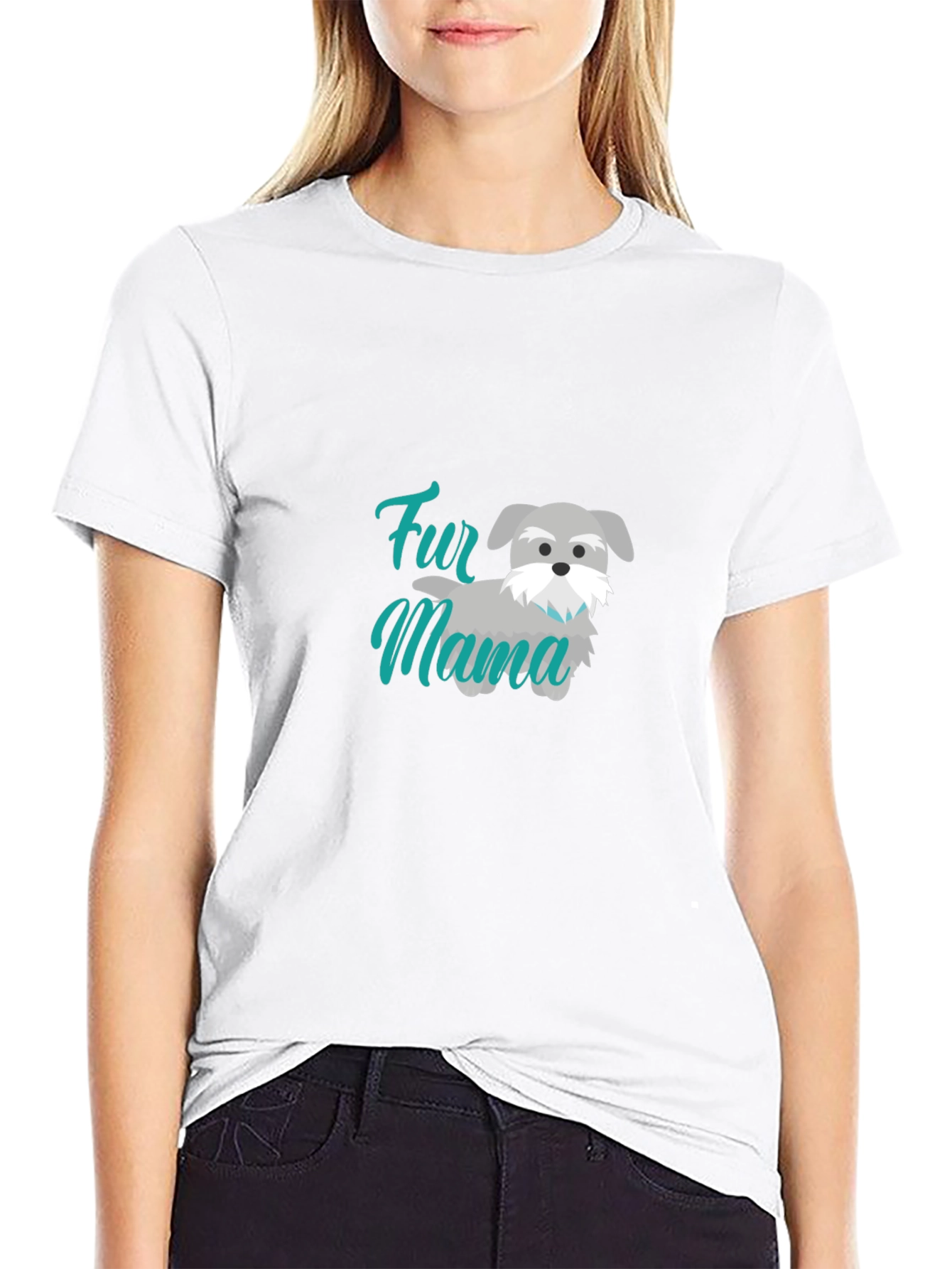 Black Fur Mama Dog Lover T-Shirt view 9