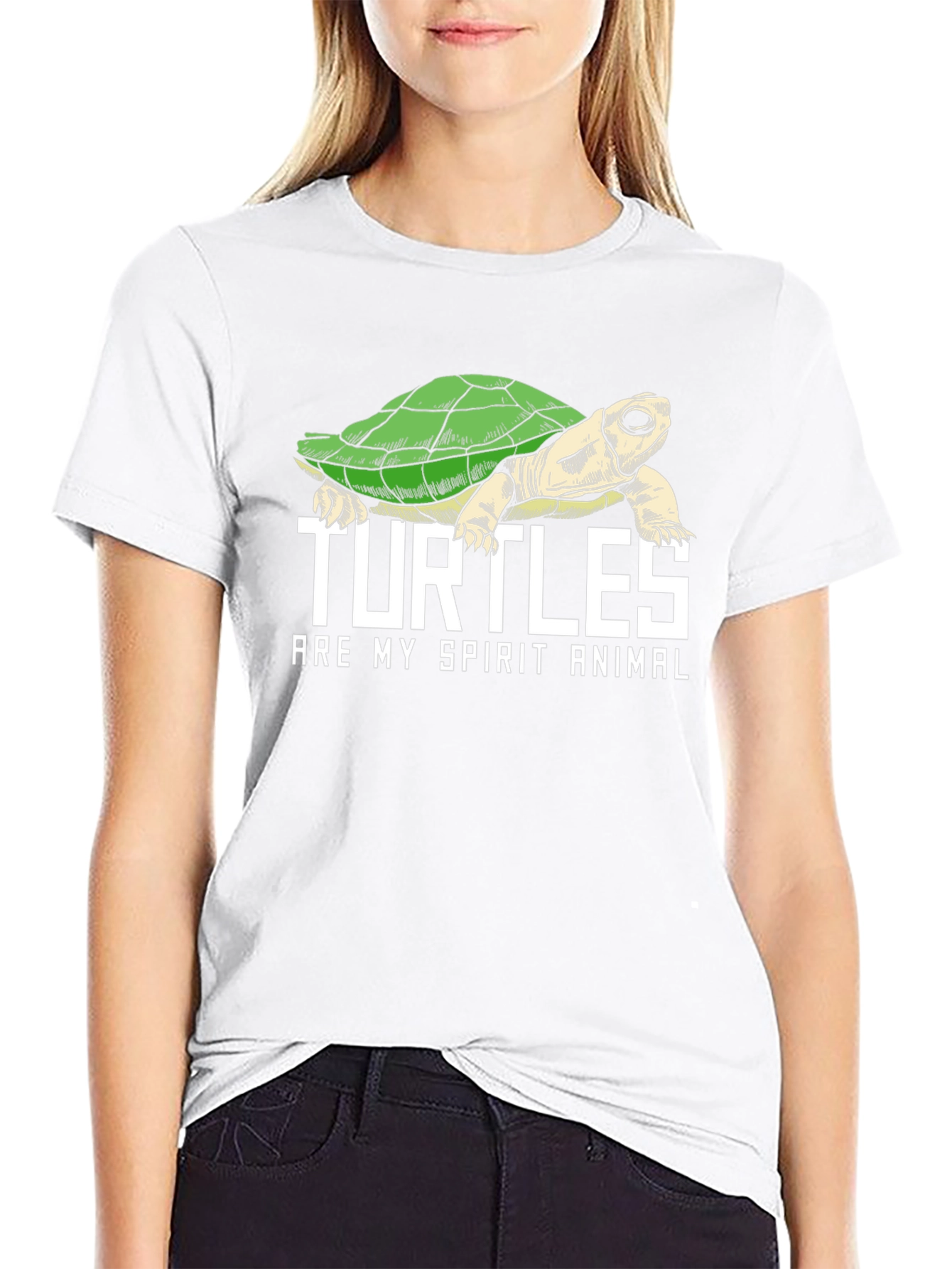 Black Turtle Spirit Animal Graphic Tee - Black Cotton Blend view 9