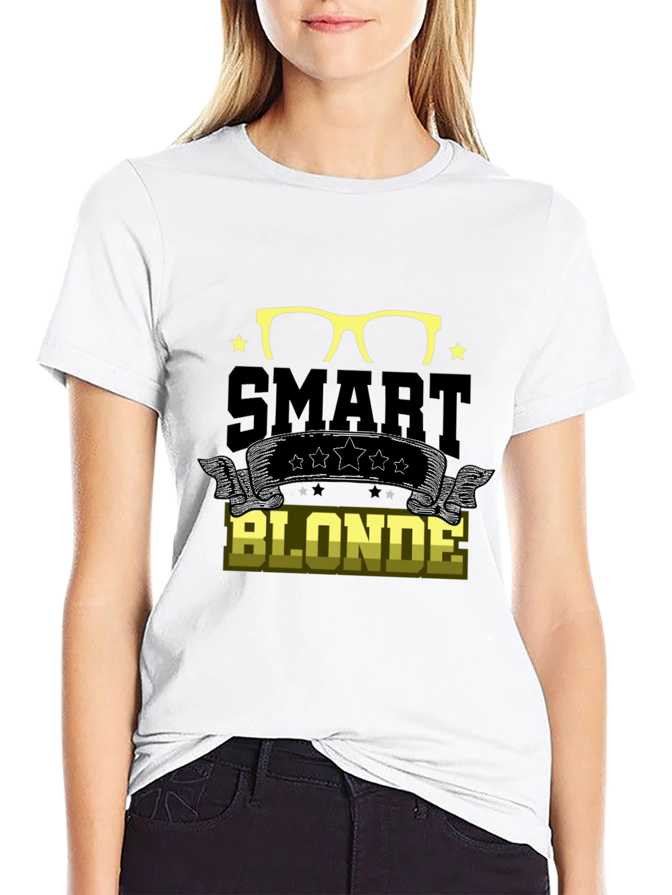 Black Smart Blonde T-Shirt Funny Graphic Tee view 9