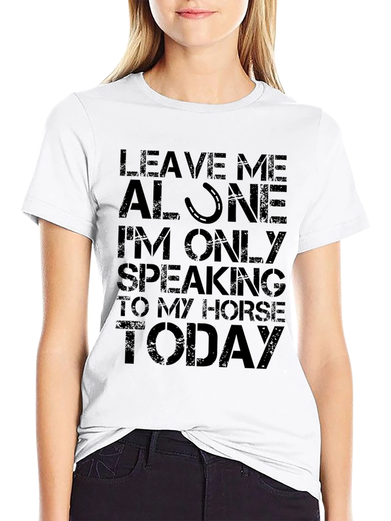 Black Horse Lover Graphic T-Shirt - Leave Me Alone view 9