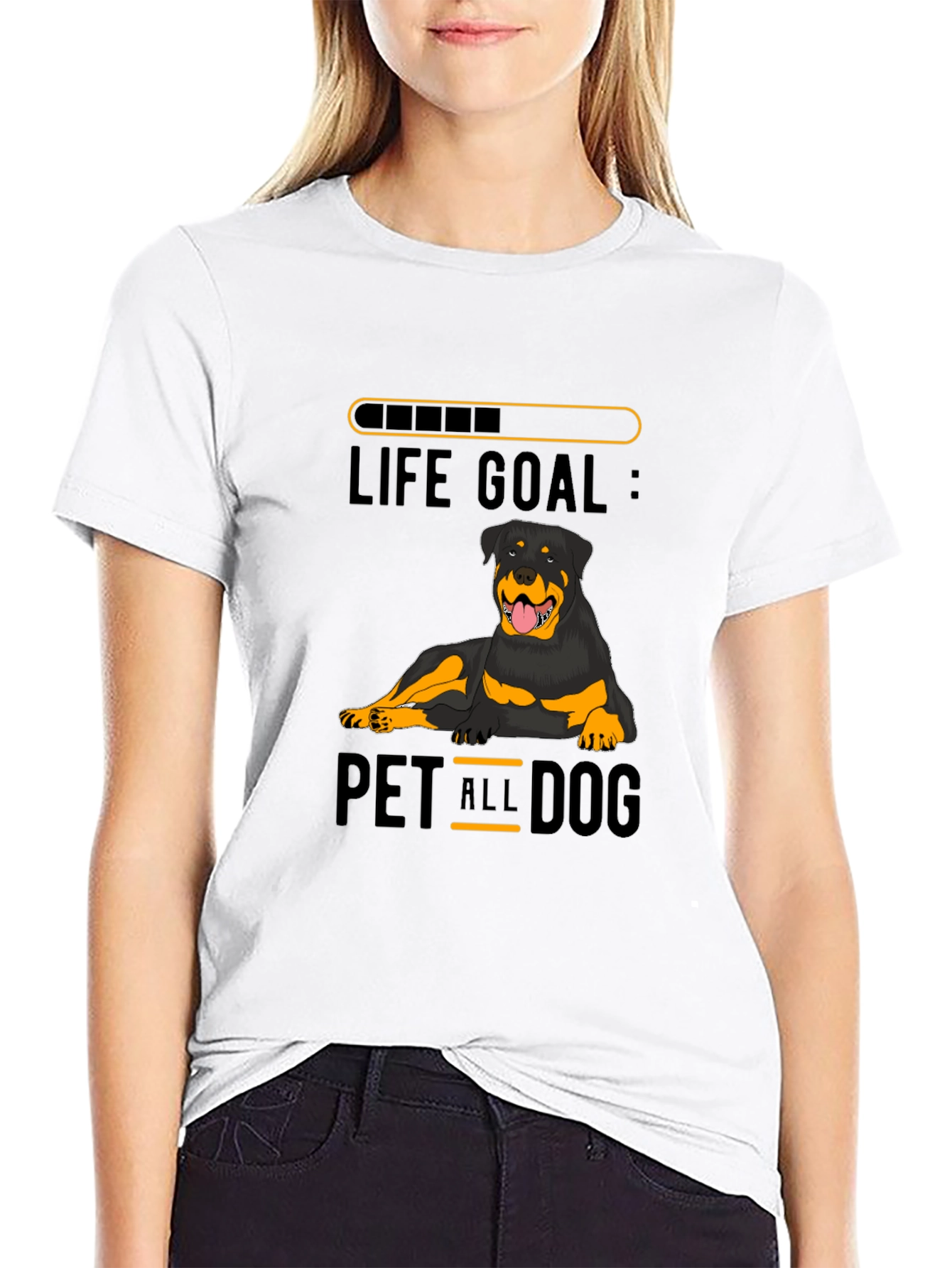 Black Life Goal: Pet All Dogs T-Shirt view 9