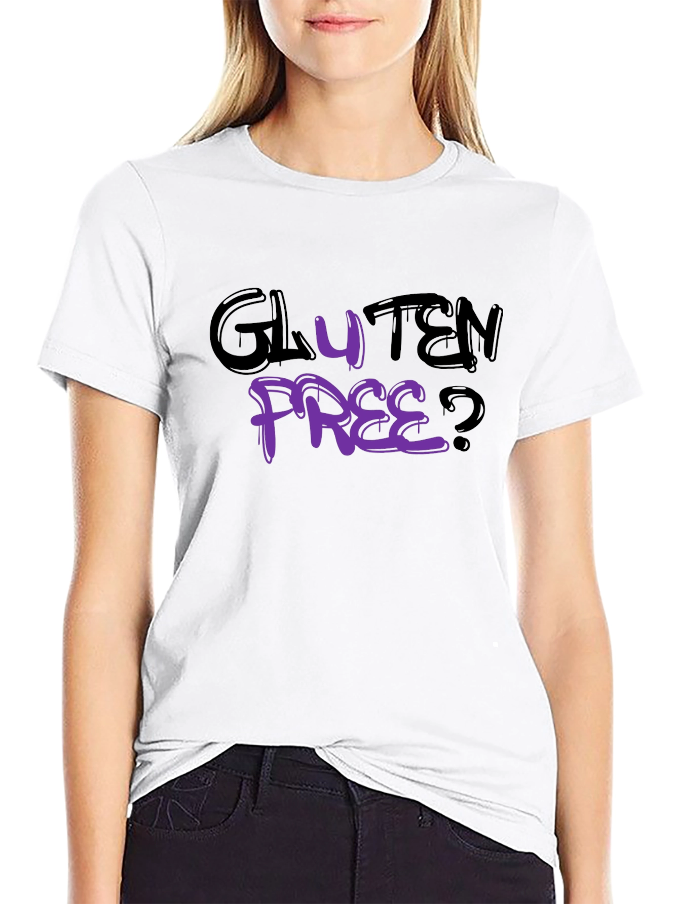 Black Gluten Free? Graphic Black T-Shirt view 9