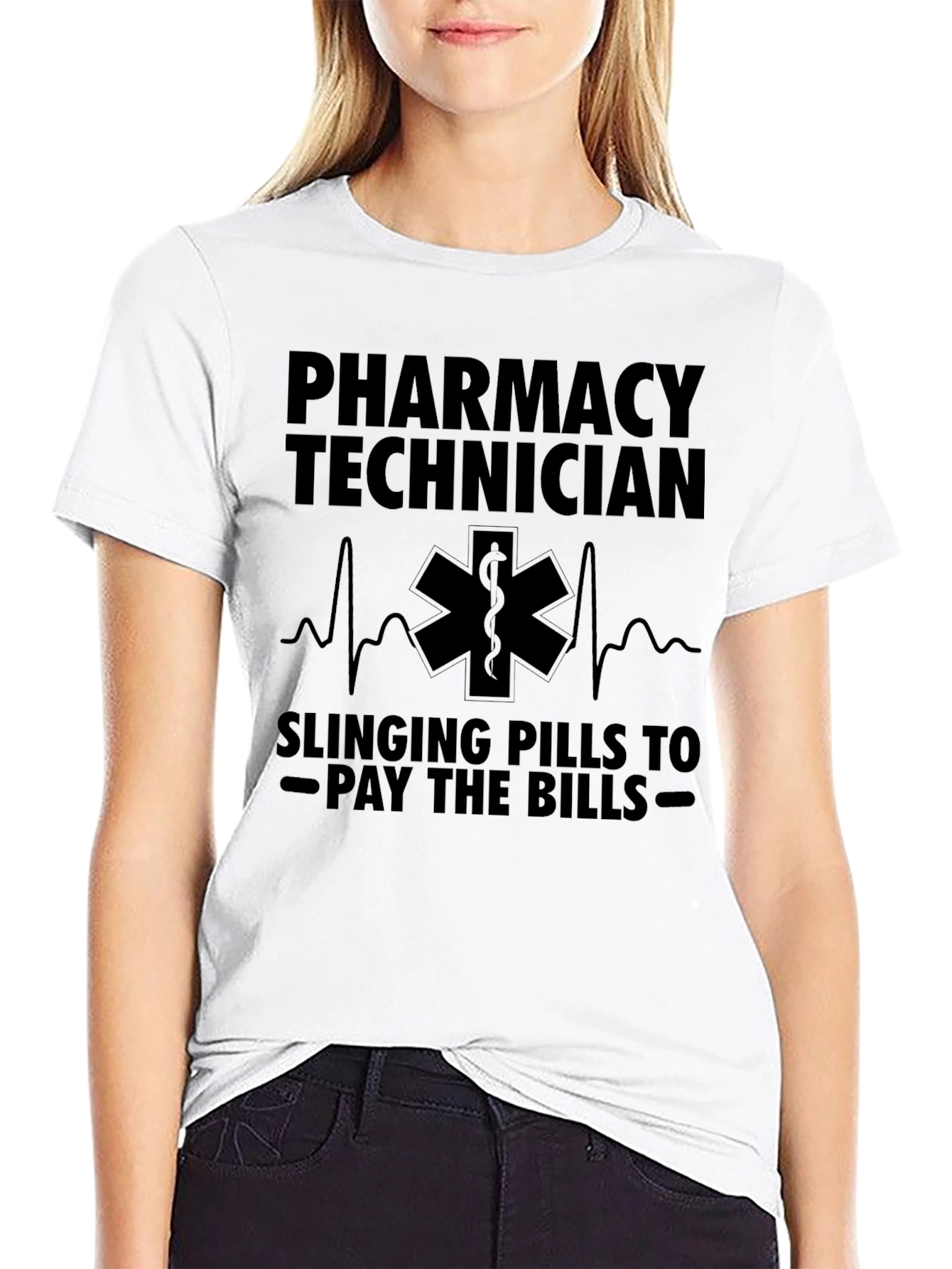 Black Pharmacy Tech T-Shirt, Slinging Pills to Pay Bills view 9