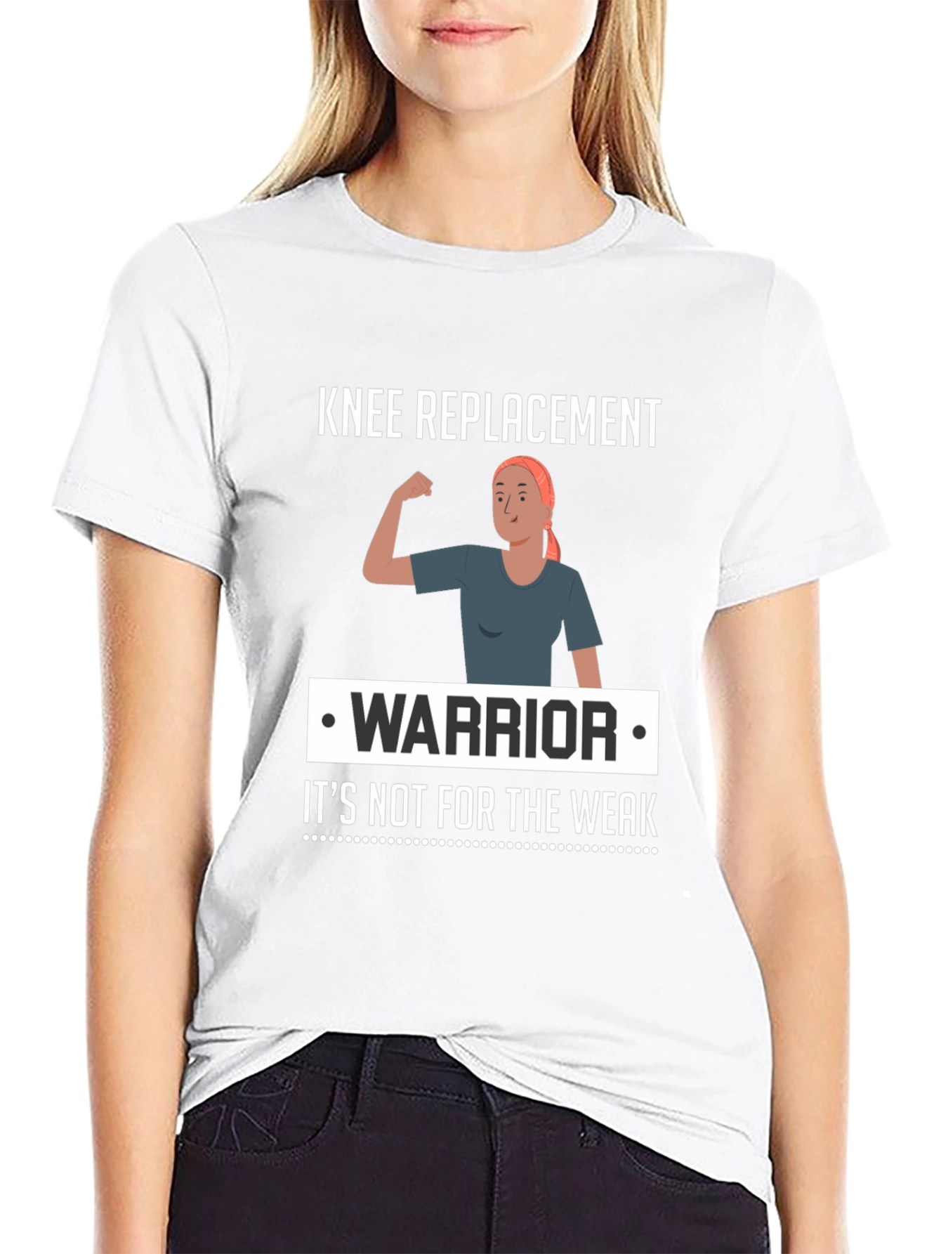 Black Knee Replacement Warrior T-Shirt - It's Not for The Weak view 9