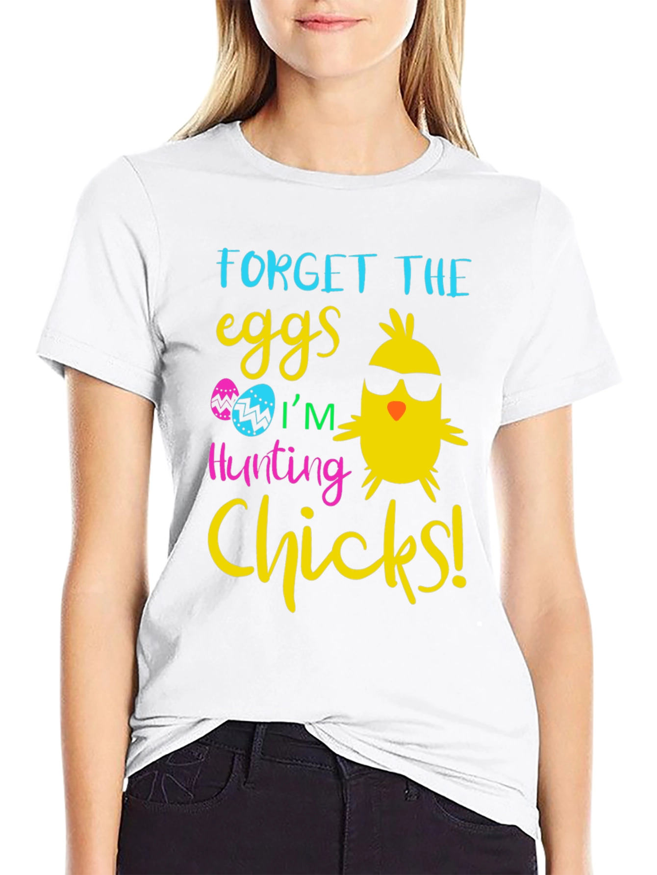 Black Funny Easter Chick T-Shirt view 9