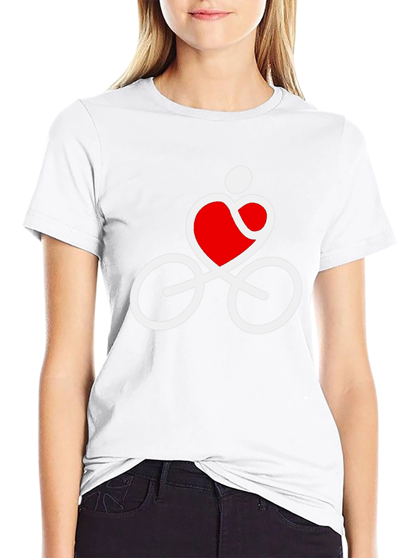 Black Heart Cycling Graphic Tee - Soft Cotton Blend view 9