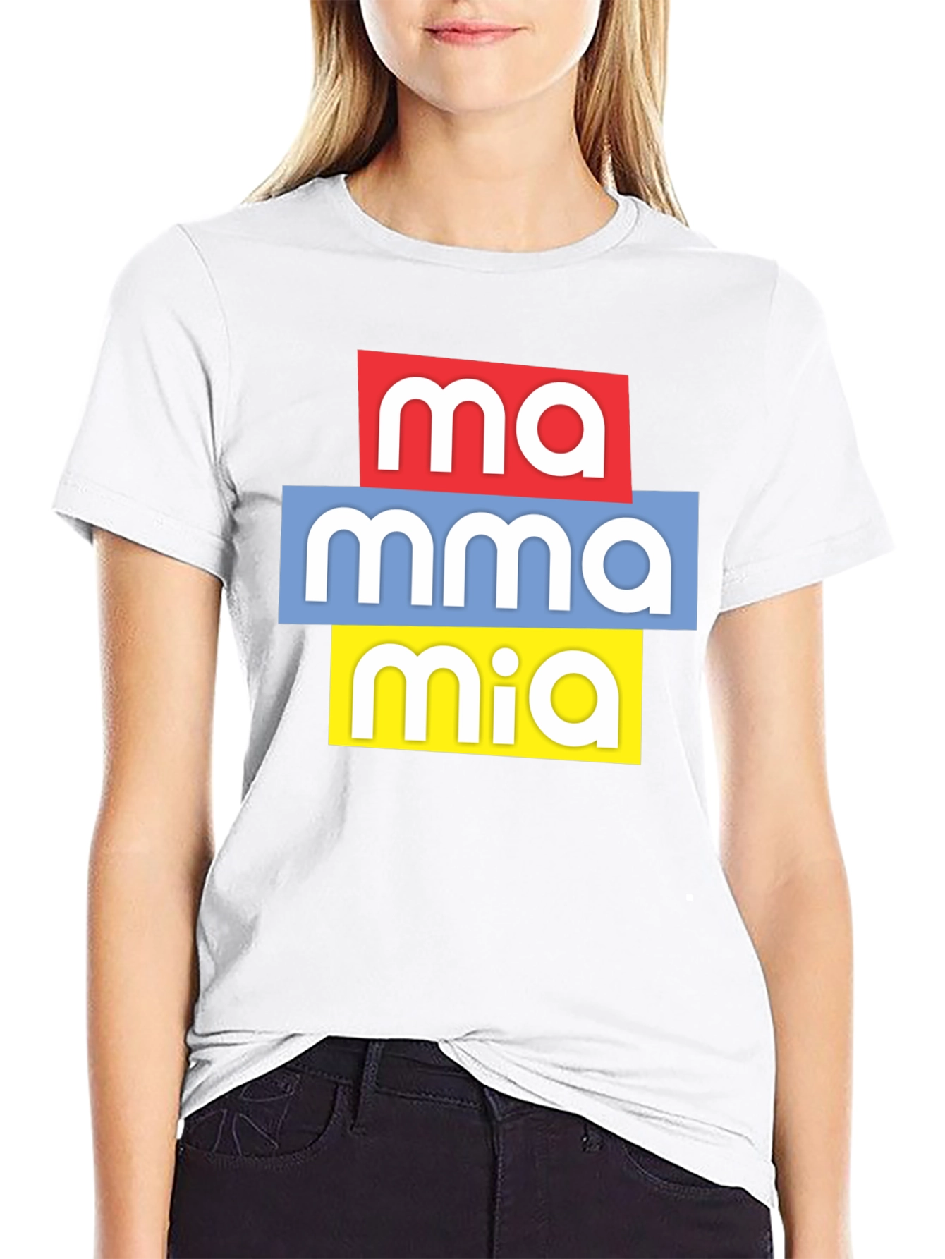 Black Mamma Mia Graphic Tee - Black Casual T-Shirt view 9