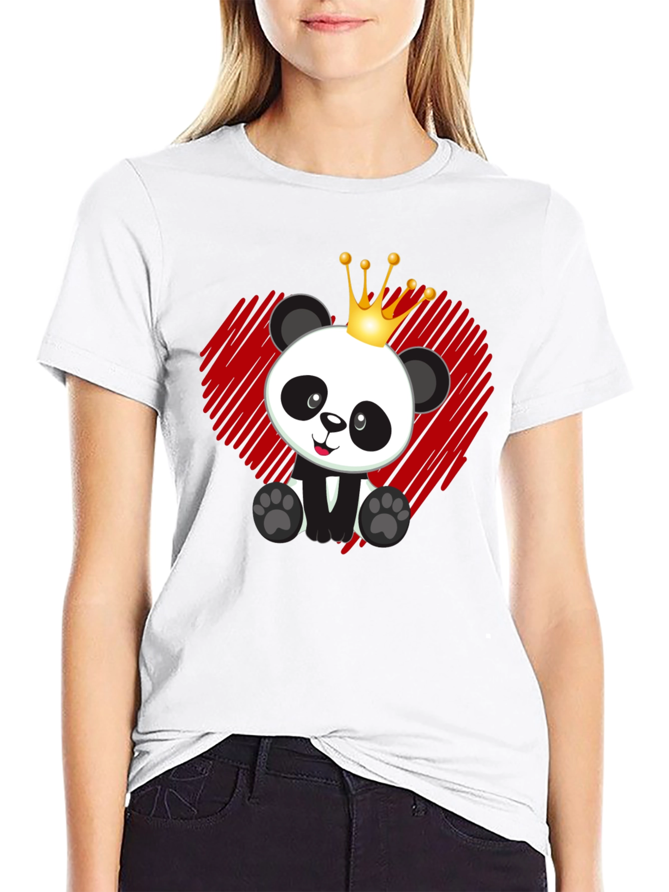 Black Panda King T-Shirt - Cute Bear Graphic Tee view 9