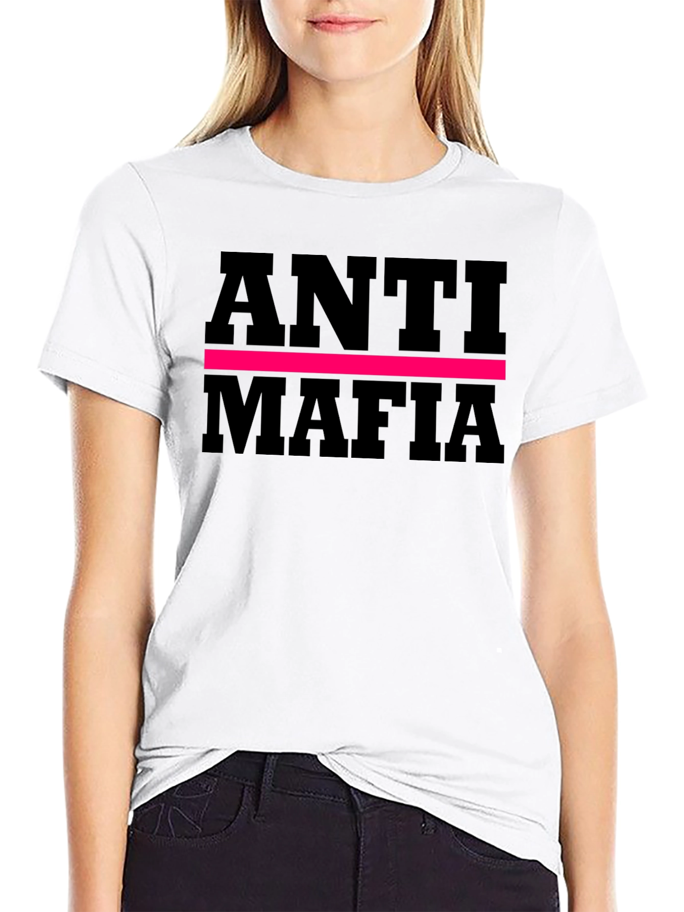 Black Anti Mafia Graphic Tee - Bold Statement Shirt view 9