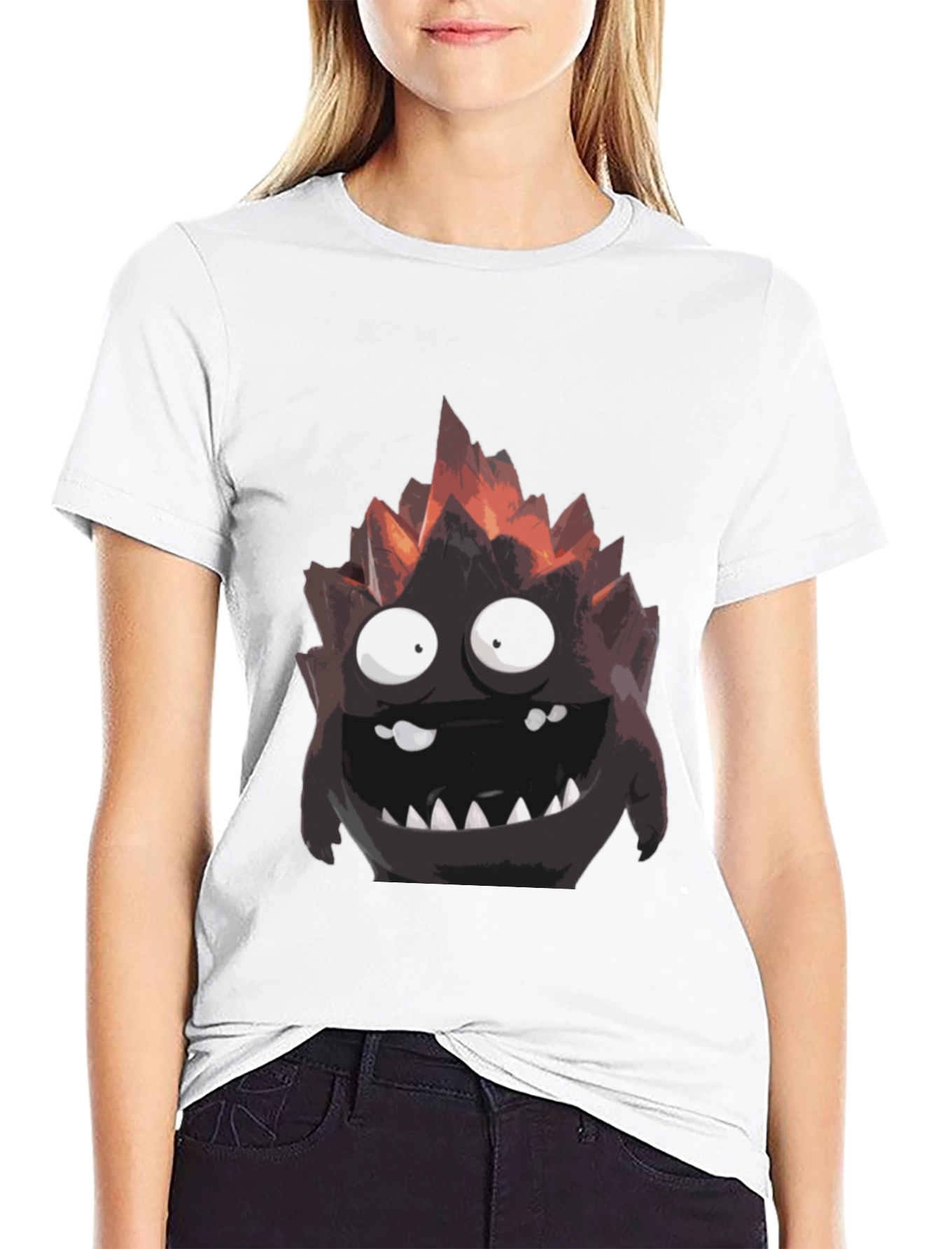 Black Monster Graphic Tee - Black Cotton T-Shirt view 9