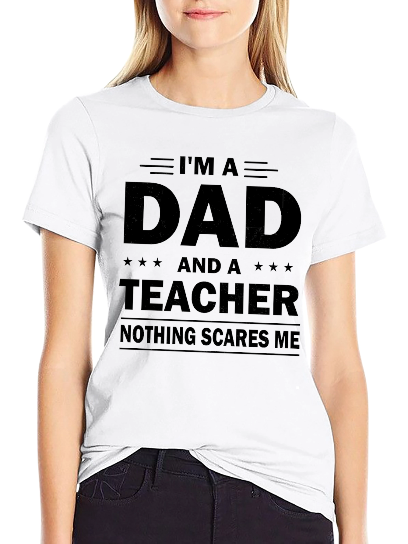 Black I'm A Dad And A Teacher T-Shirt view 9