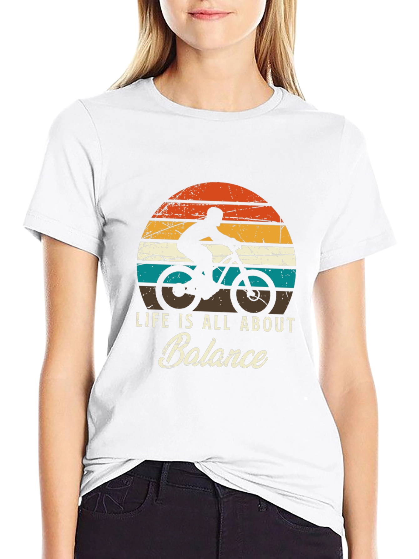 Black Life is All About Balance T-Shirt - Mountain Bike Design view 9