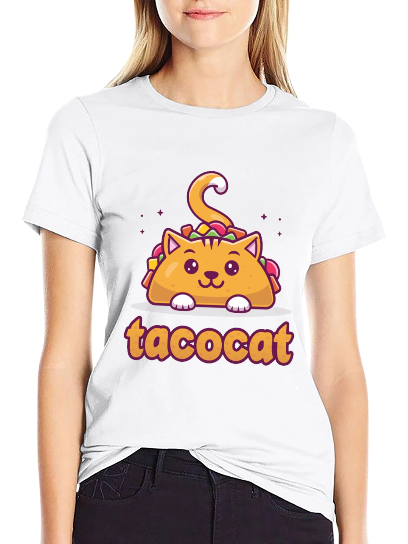 Black Taco Cat Graphic Tee - Novelty Shirt view 9