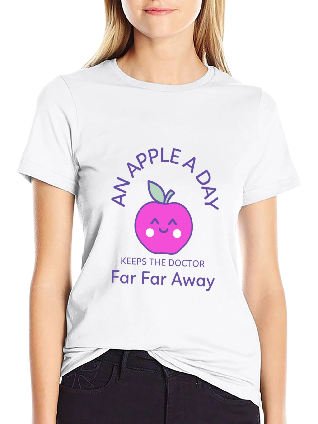 Black An Apple a Day Graphic Tee - Keeps the Doctor Away! view 9