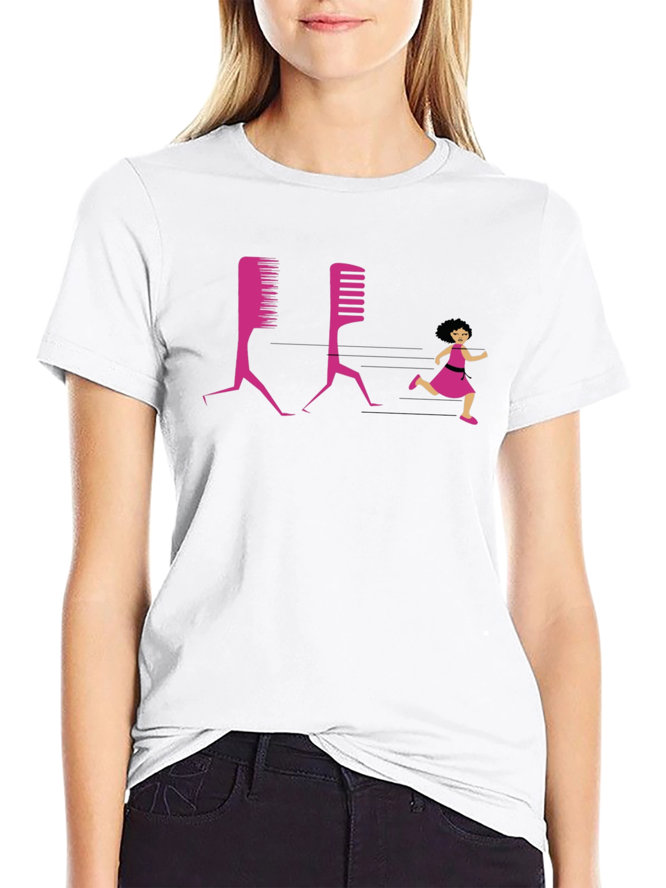 Black Funny Hairdresser T-Shirt Running Comb Design view 9