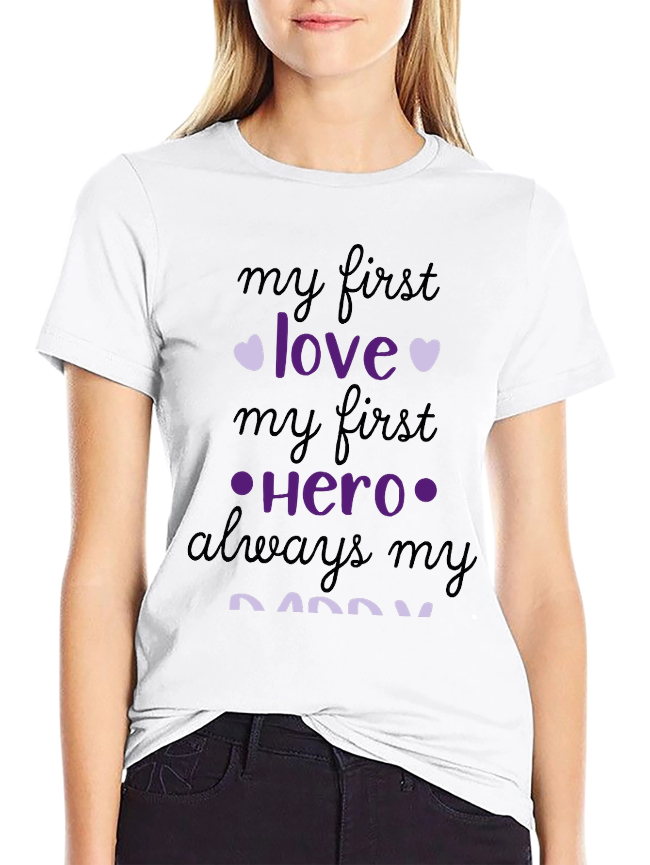 Black My First Love, Hero Daddy Graphic Tee view 9