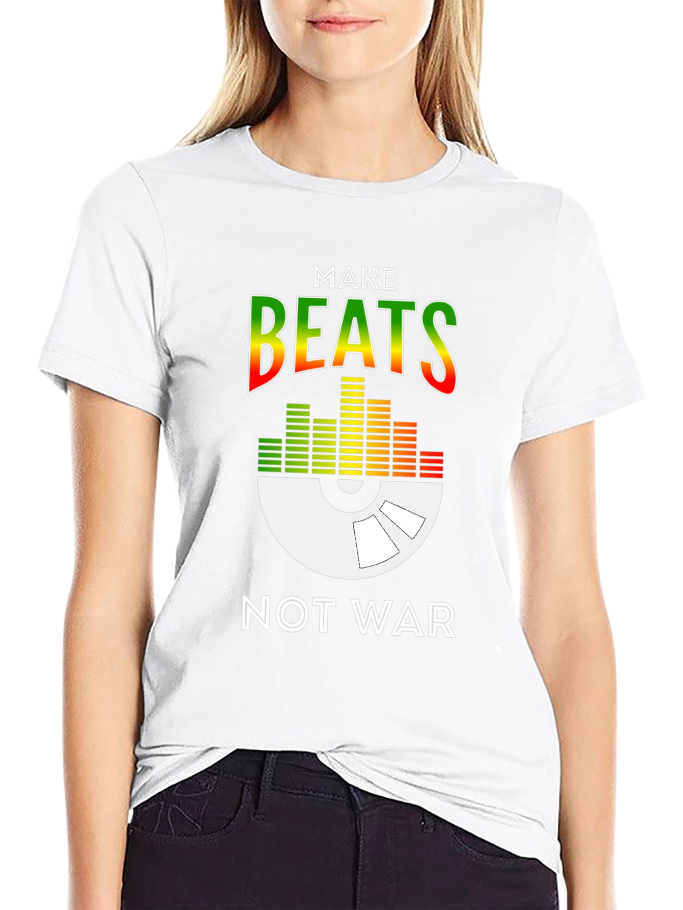 Black Make Beats Not War Graphic Tee - Unisex view 9