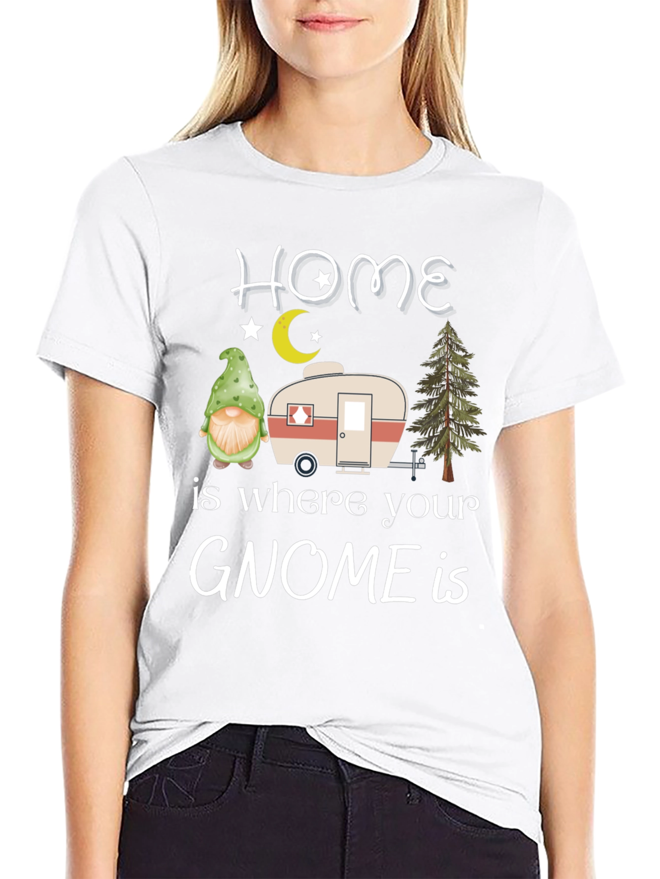 Black Home is Where Your Gnome is T-Shirt view 9