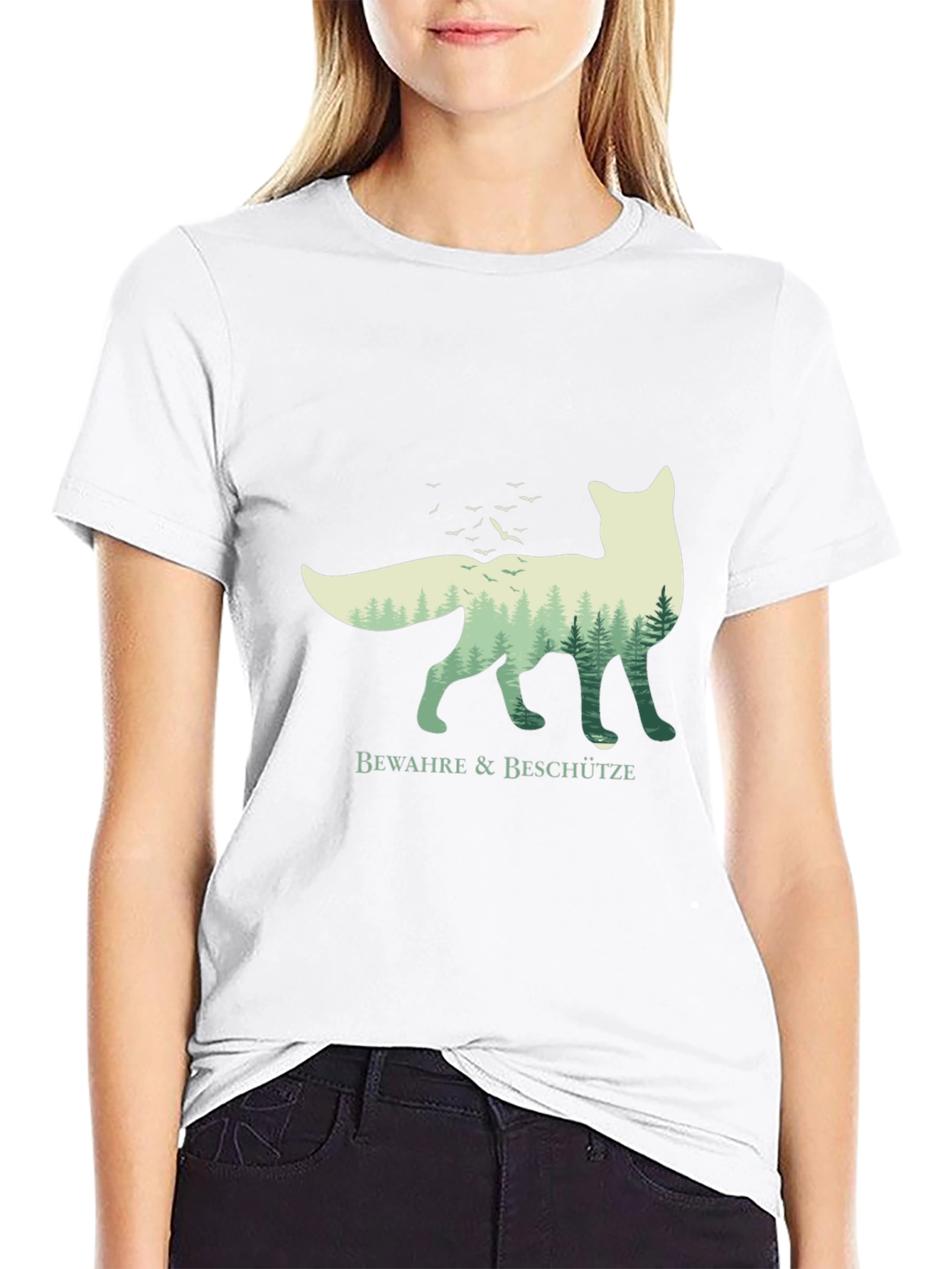 Black Nature Fox Graphic Tee - Bewahre & Beschütze view 9