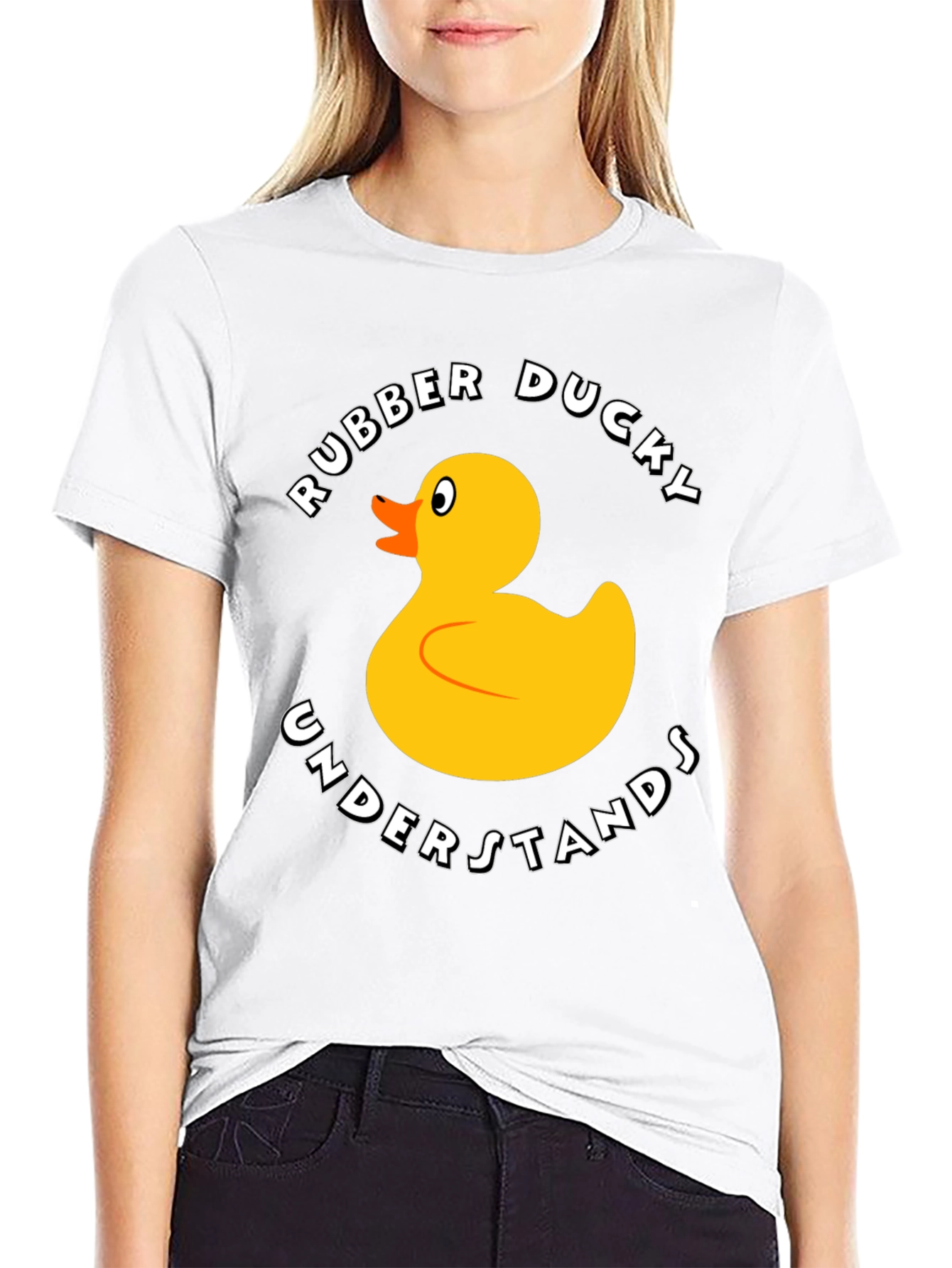 Black Rubber Ducky Graphic T-Shirt - Funny Cartoon Duck Tee view 9