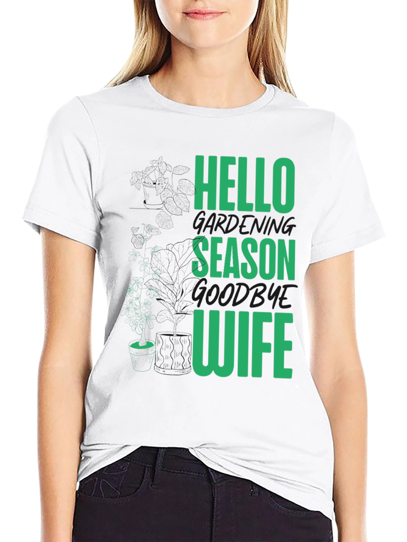 Black Gardening Season T-Shirt - Hello Season Goodbye Wife view 9