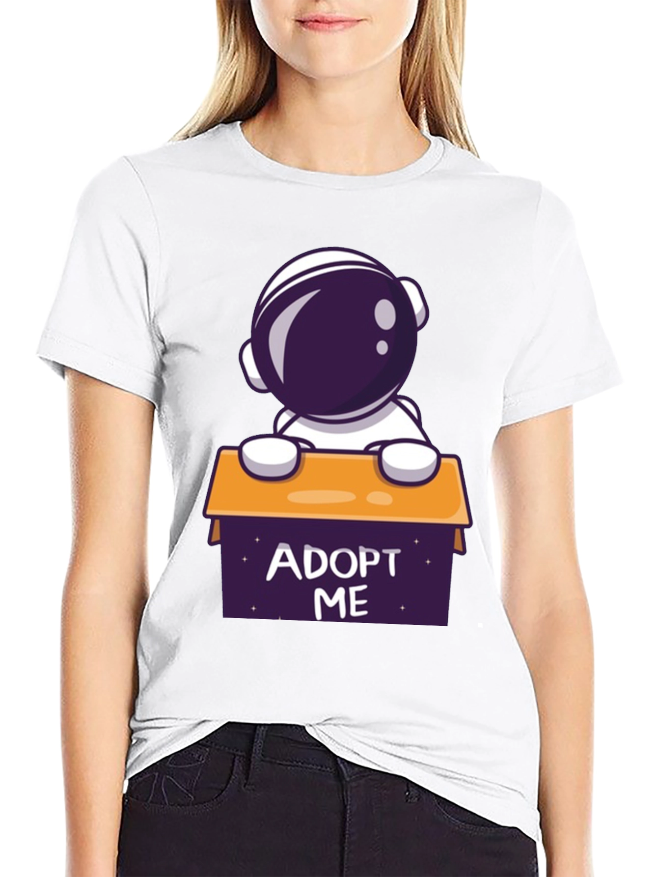 Black Adopt Me Astronaut Graphic T-Shirt - Space Lover Tee view 9