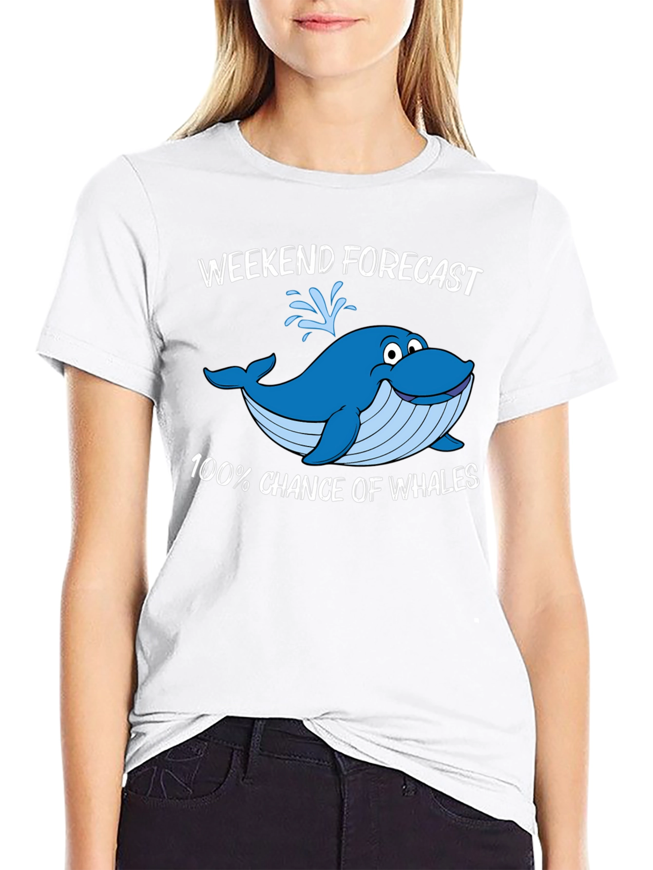 Black Weekend Forecast Whale Graphic T-Shirt view 9