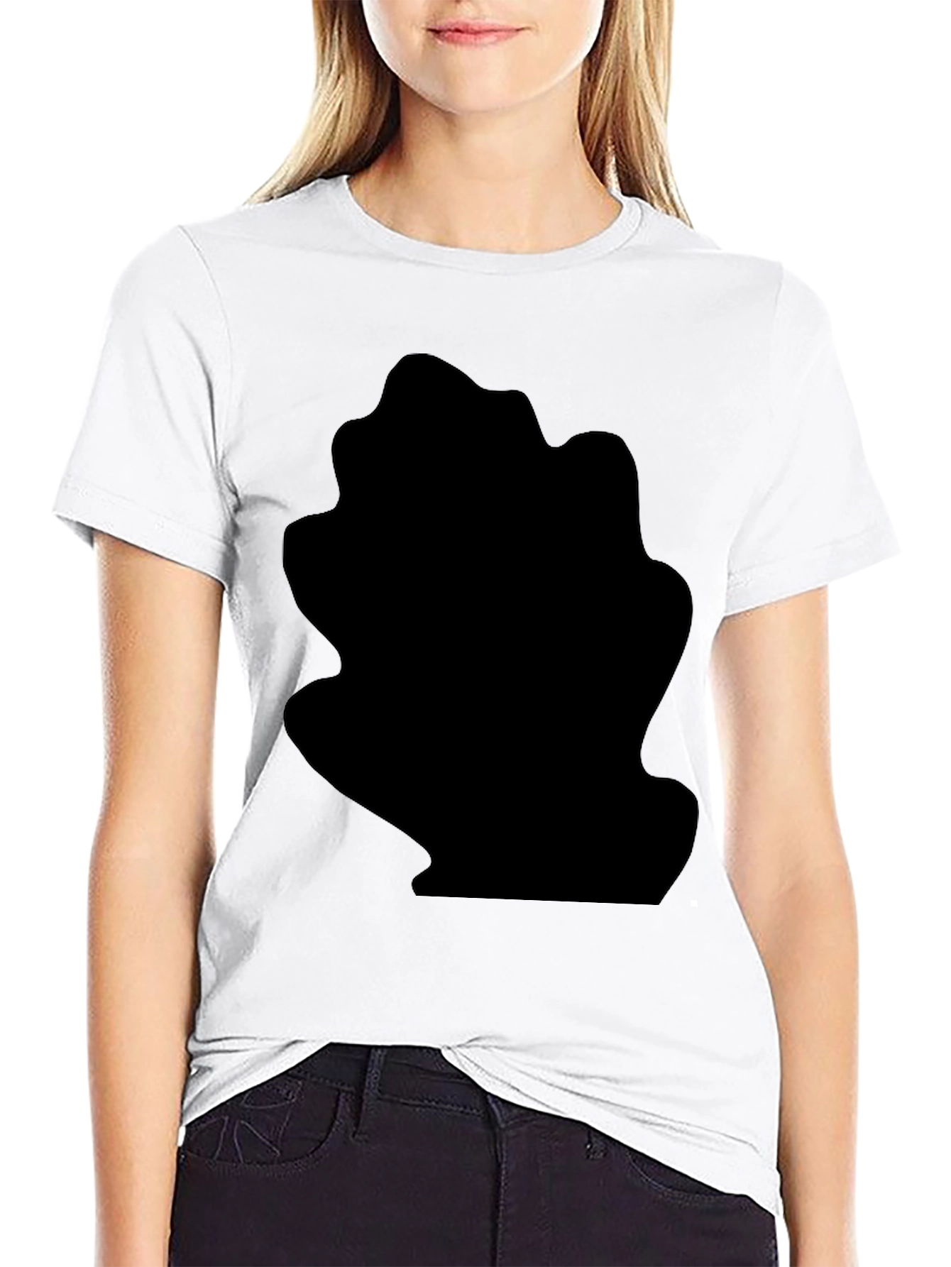 Men's Black Crew Neck T-Shirt with Abstract Graphic - 9