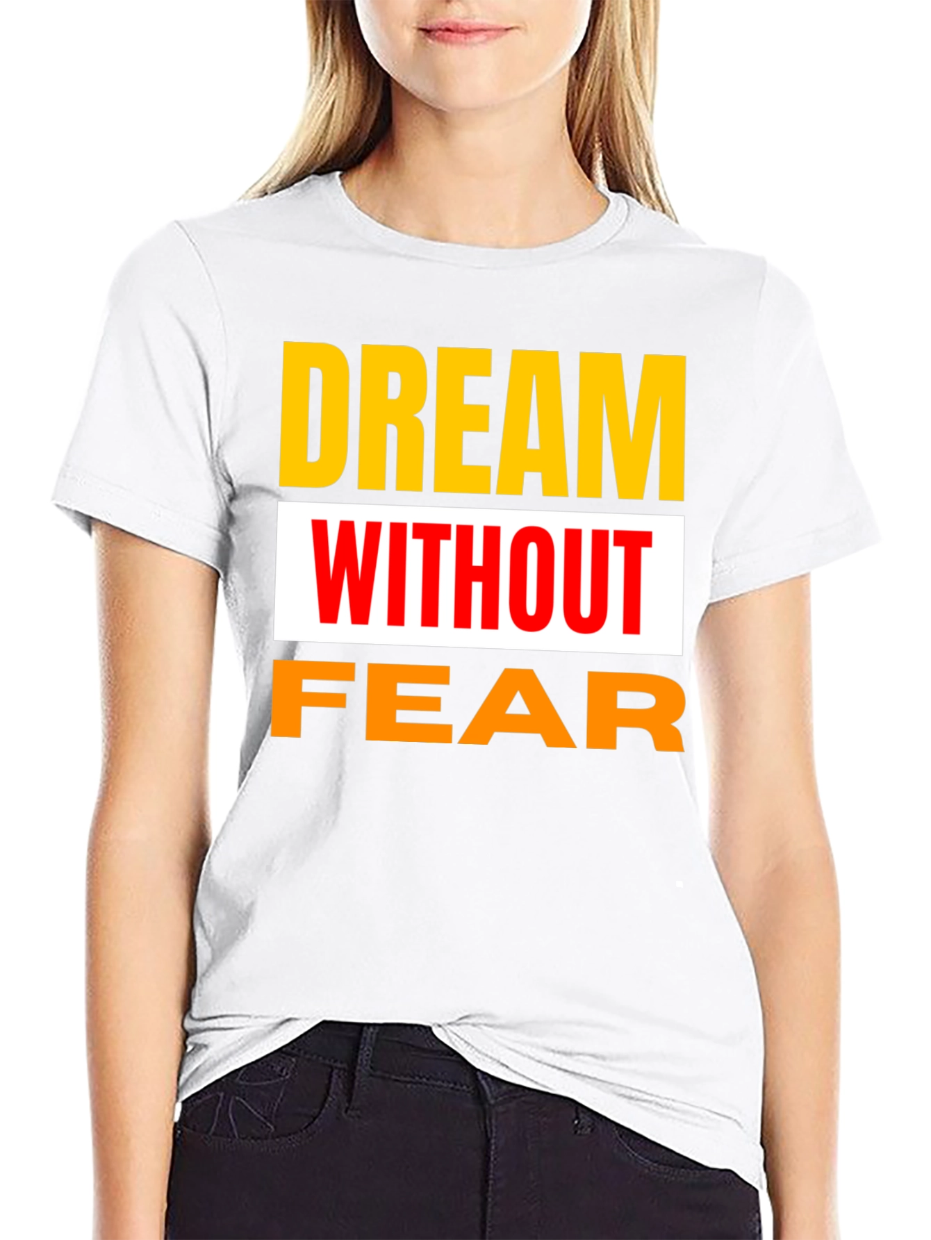 Black Dream Without Fear Black Graphic T-Shirt view 9