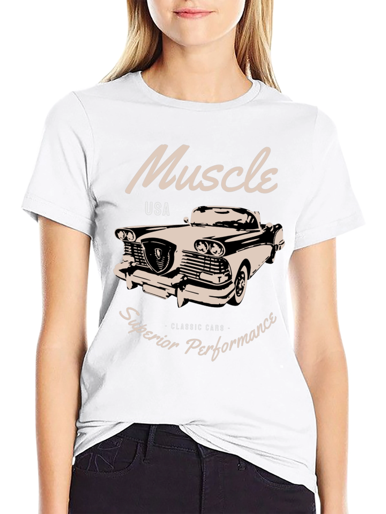 Black Muscle Car T-Shirt - Superior Performance Classic Tee view 9