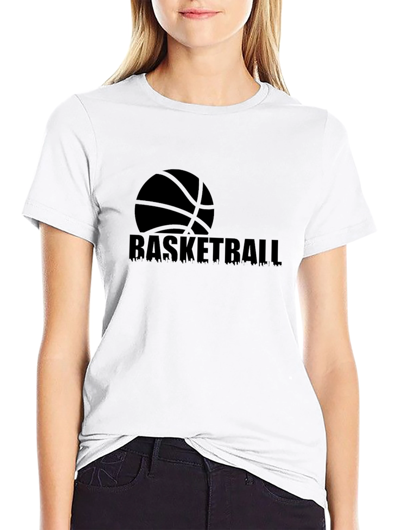Black Men's Black Basketball Graphic Tee view 9