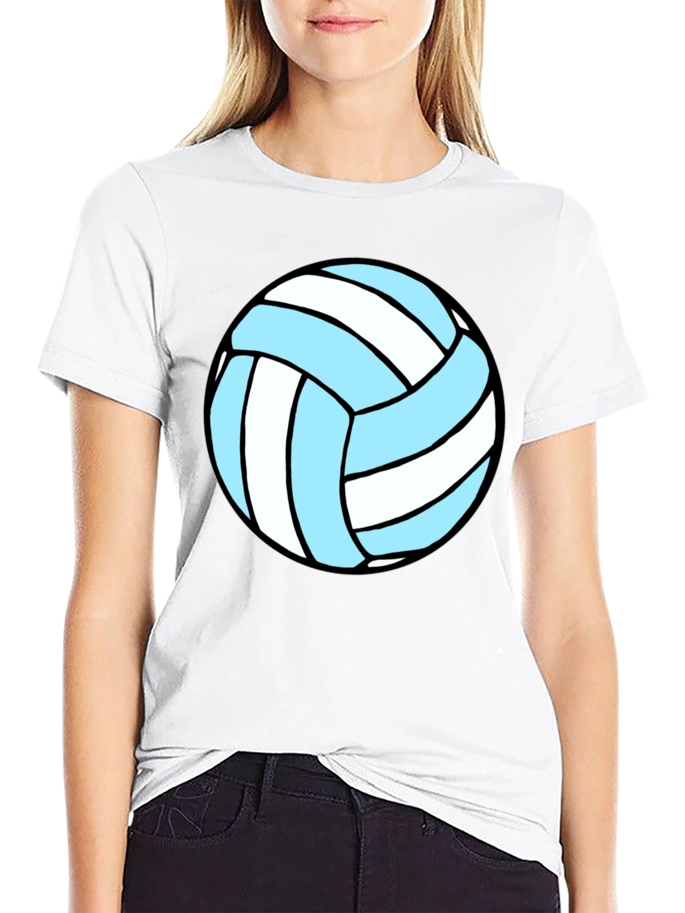 Black Volleyball Graphic Tee - Black Cotton Blend view 9