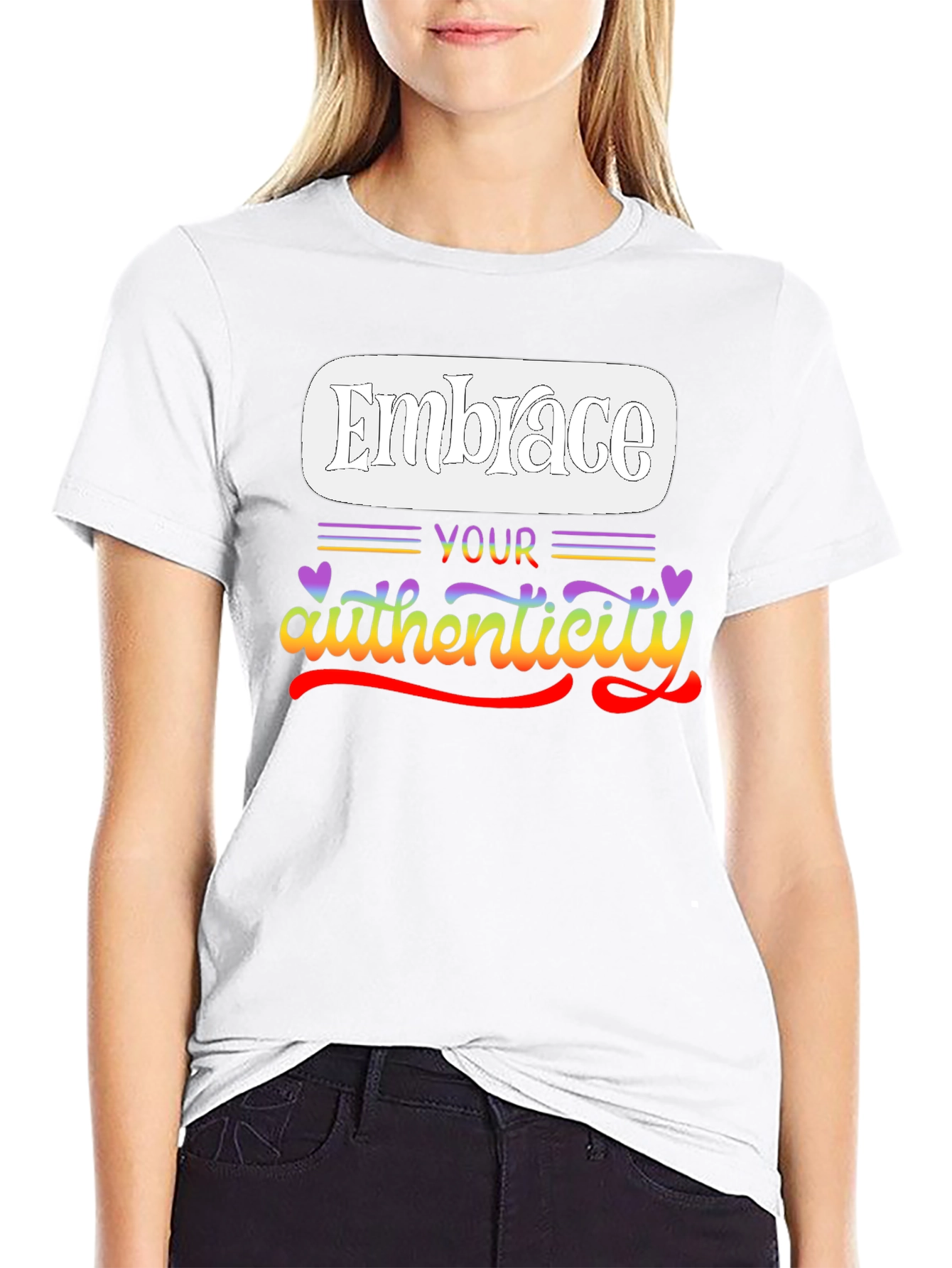 Black Embrace Your Authenticity Graphic Tee view 9