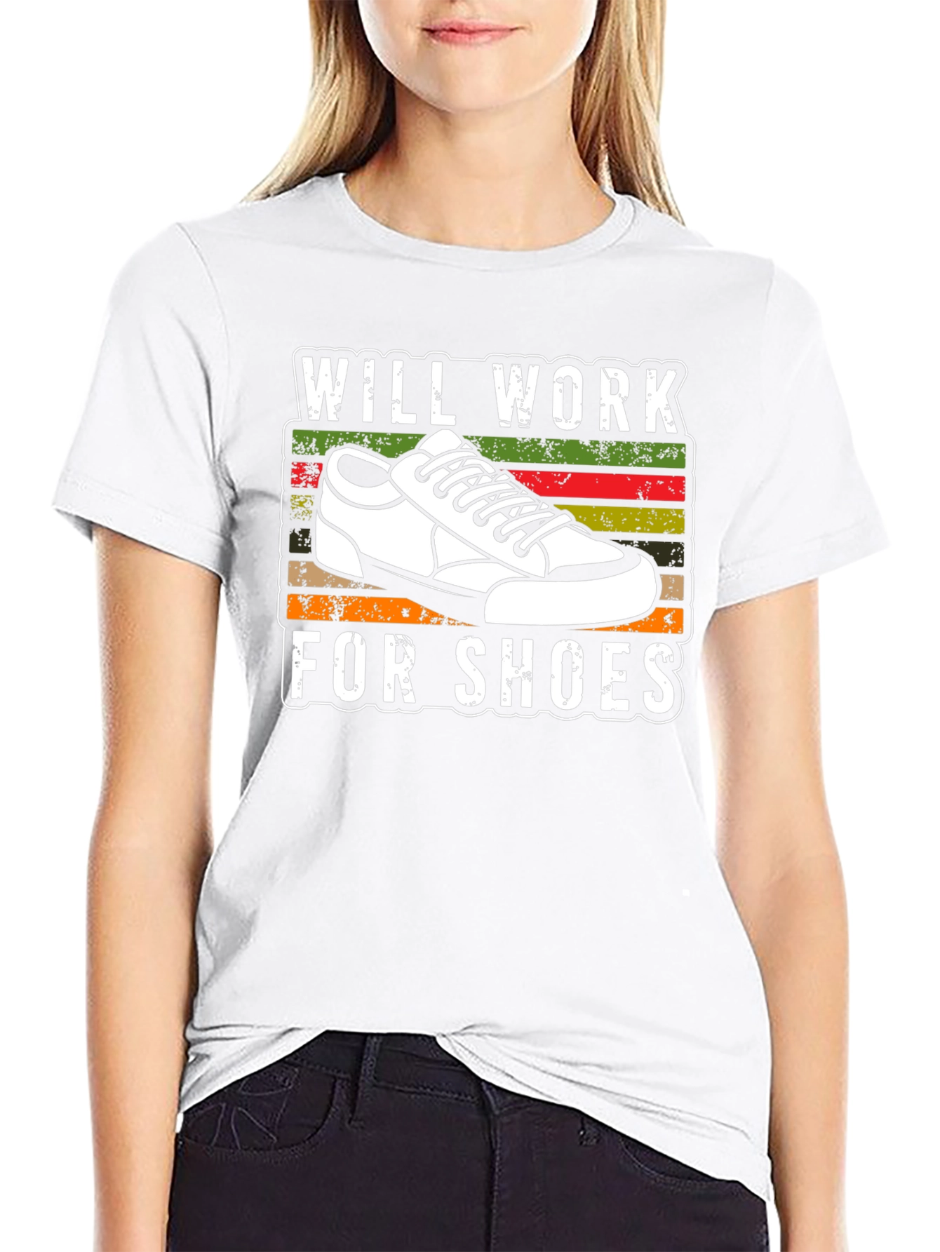 Black Will Work For Shoes T-Shirt view 9