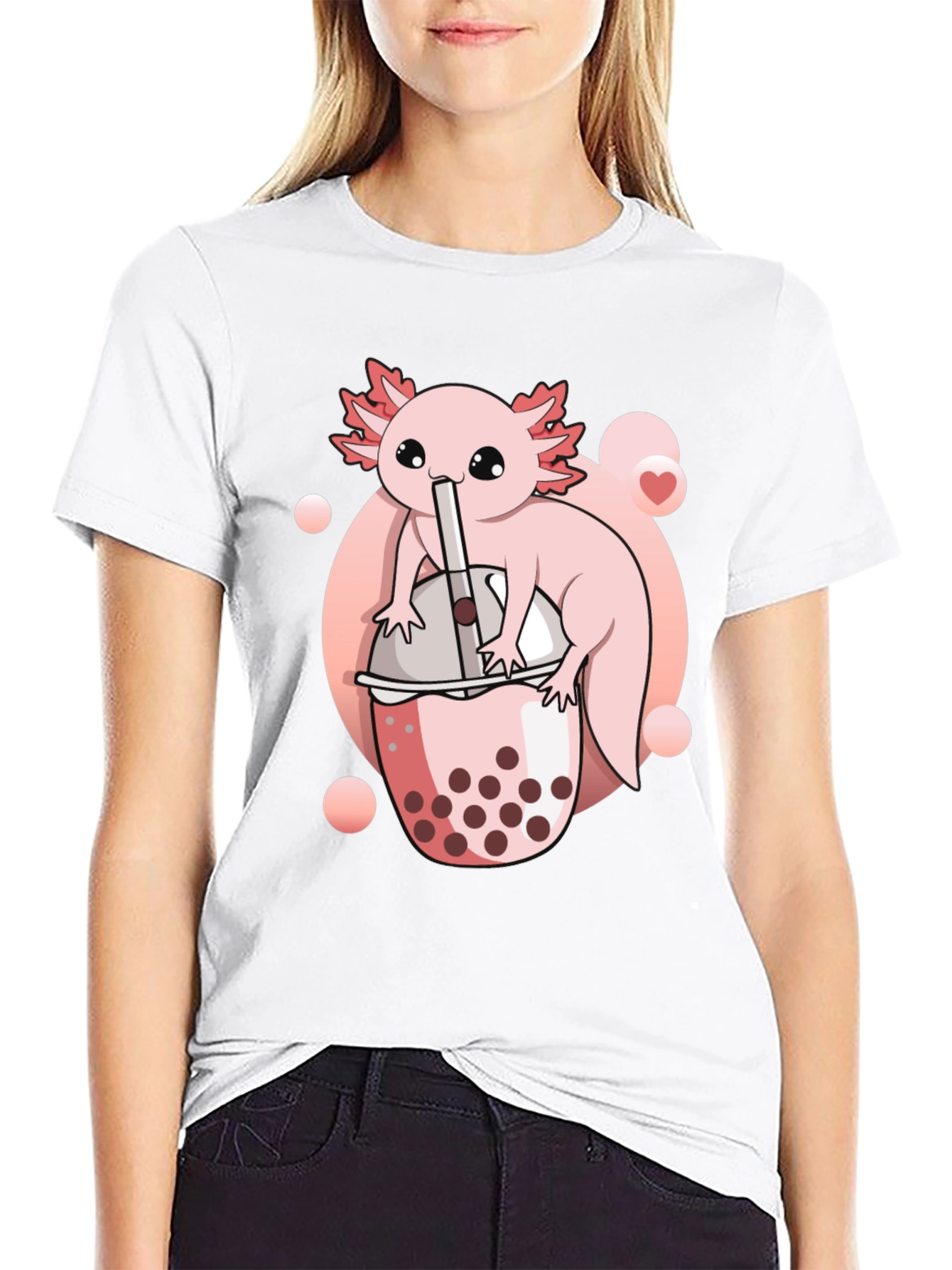 Black Axolotl Boba Tea Graphic Tee view 9